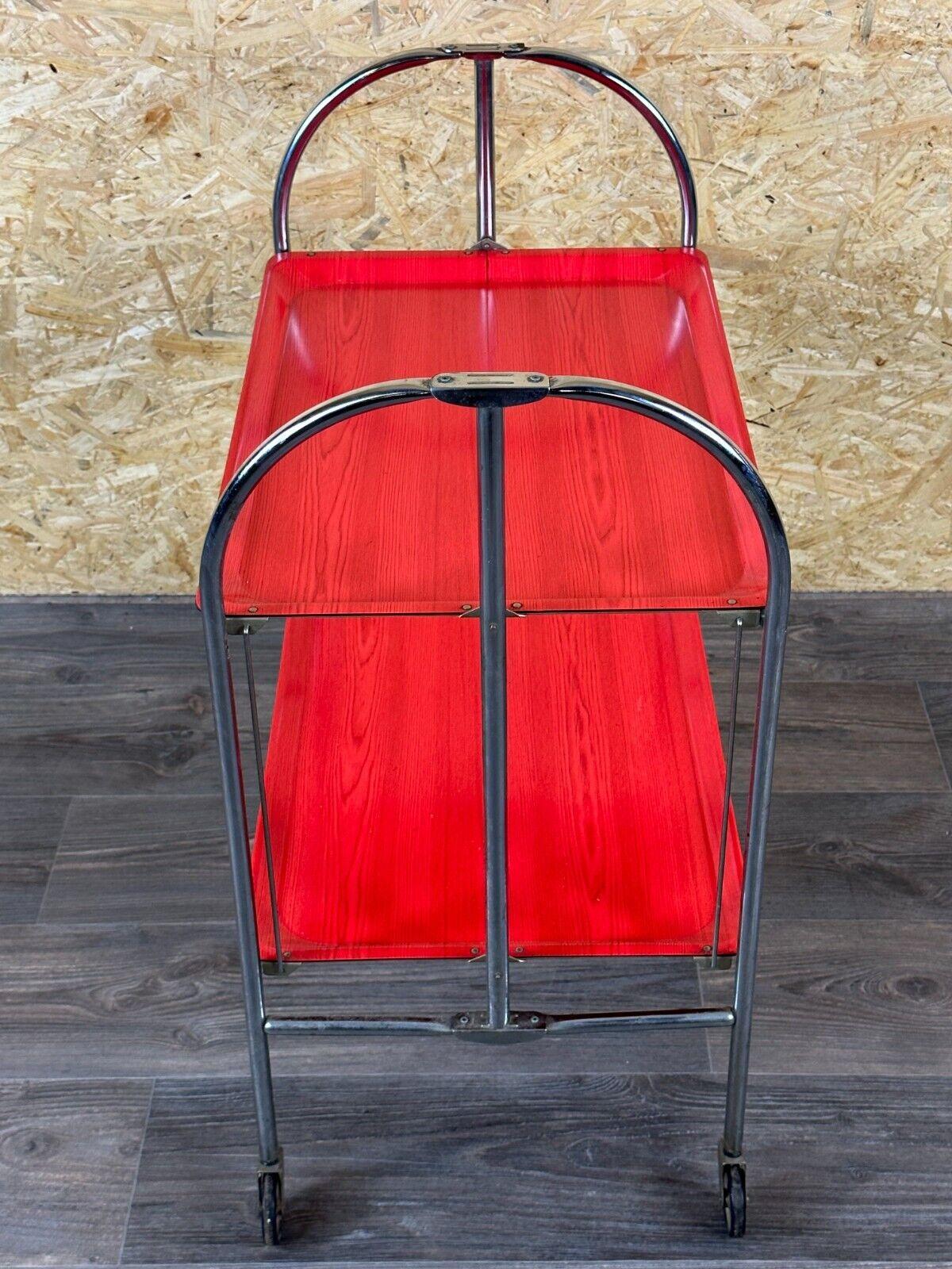 60s 70s serving trolley dinette side table space age red design For Sale 4