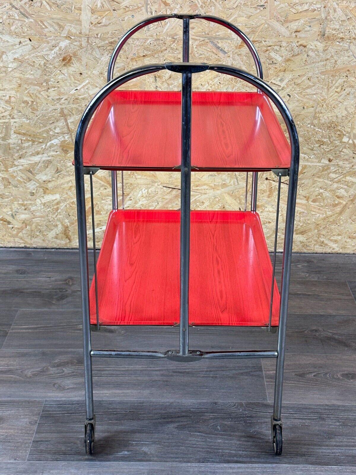 60s 70s serving trolley dinette side table space age red design For Sale 5