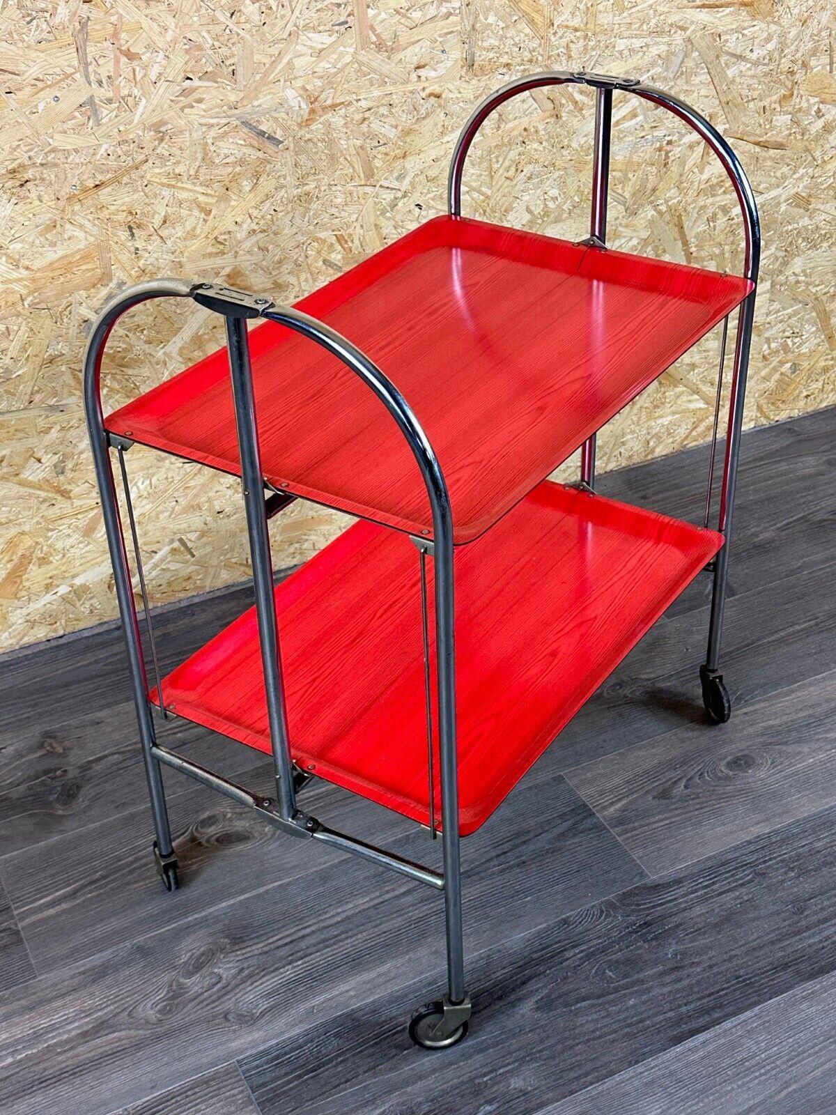 60er 70er Jahre Servierwagen Dinette-Beistelltisch mit Dinette-Raumteiler, rotes Design 4