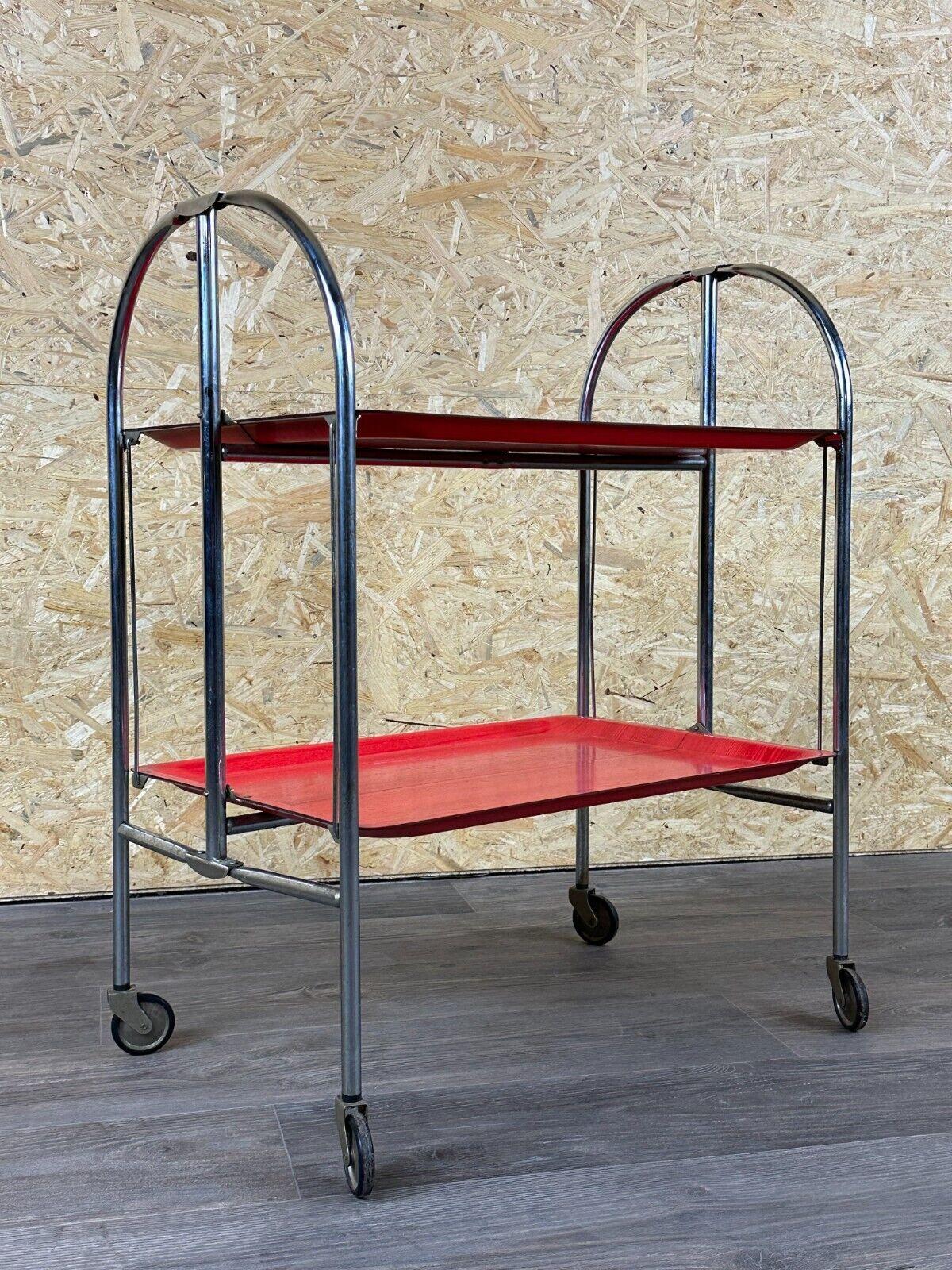 60s 70s serving trolley dinette side table space age red design In Good Condition In Neuenkirchen, NI