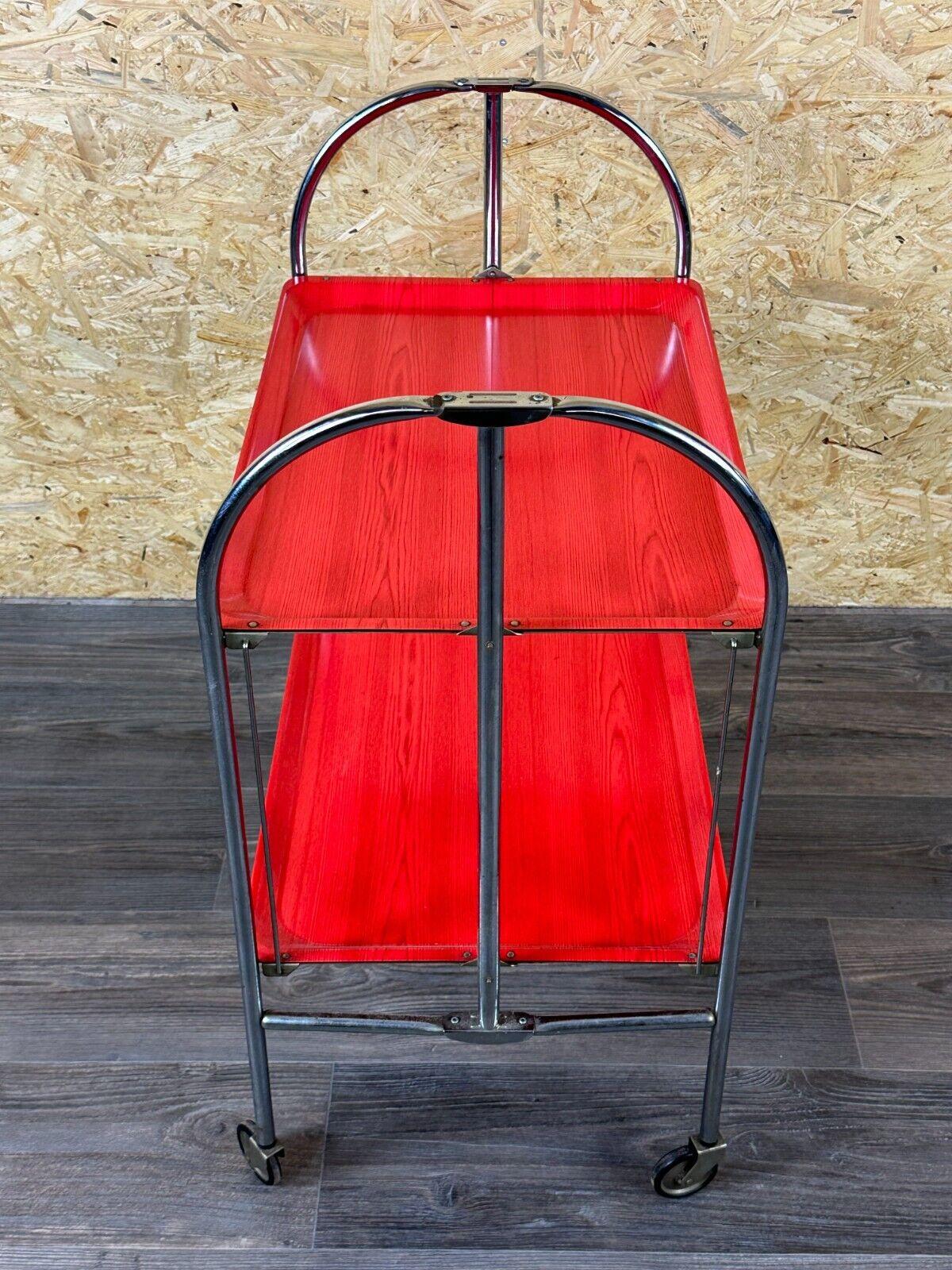 60s 70s serving trolley dinette side table space age red design 1
