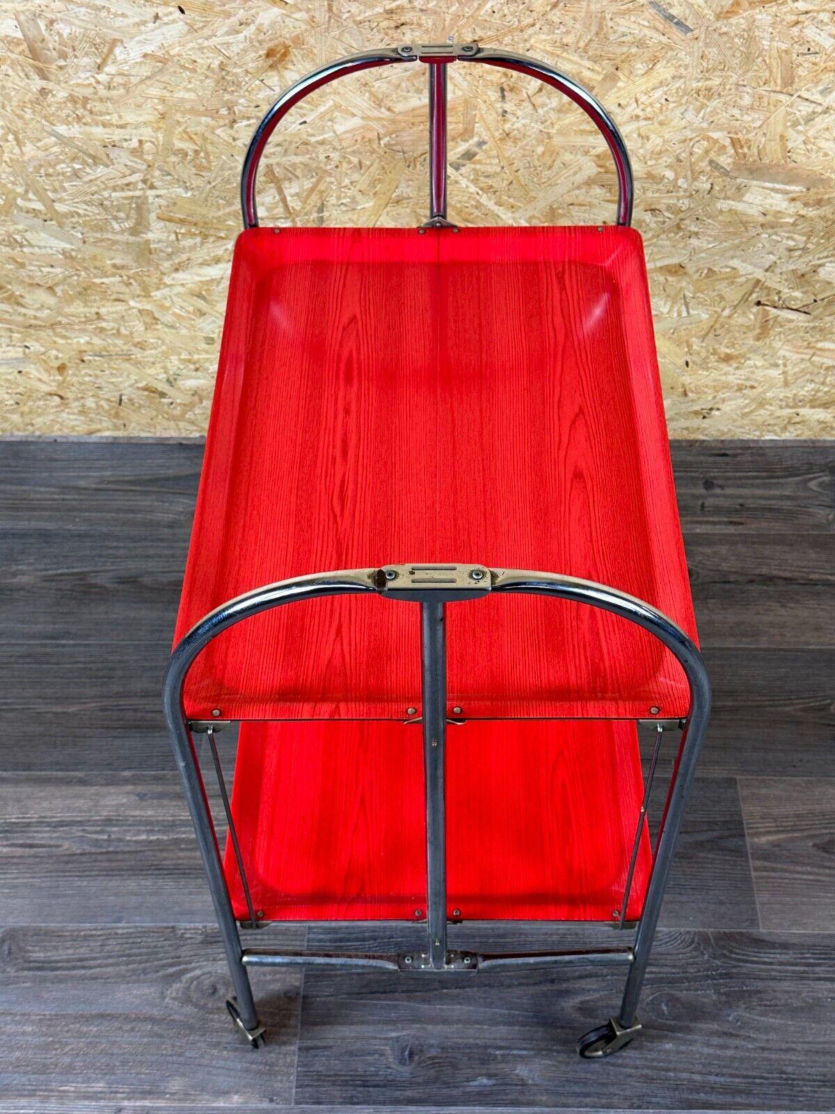 60s 70s serving trolley dinette side table space age red design 2