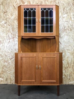 60s 70s Showcase Corner Showcase Danish Modern Design Teak Corner Cabinet