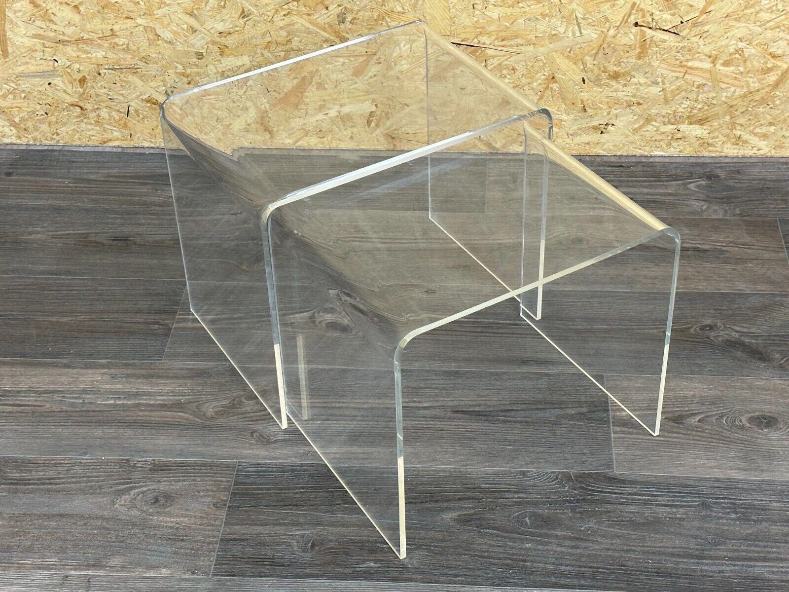 60s 70s Side Tables Nesting Tables Acrylic Plastic Space Age Design For Sale 6