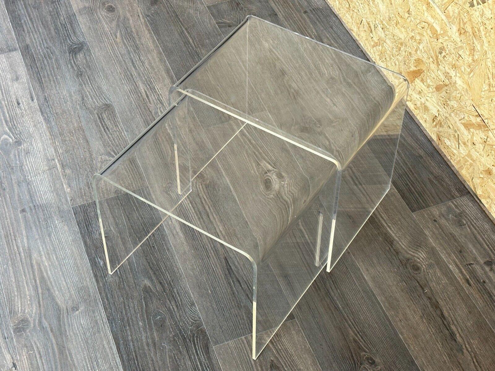 60s 70s Side Tables Nesting Tables Acrylic Plastic Space Age Design In Good Condition For Sale In Neuenkirchen, NI