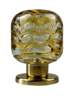 60s 70s table lamp bedside lamp brass Doria glass space age design