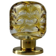 Vintage 60s 70s table lamp bedside lamp brass Doria glass space age design