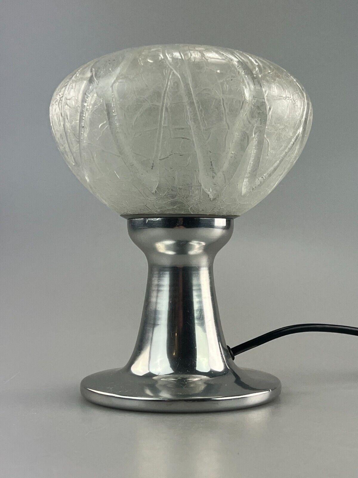German 60s 70s Table Lamp Bedside Lamp Chrome Doria Glass Space Age Design For Sale