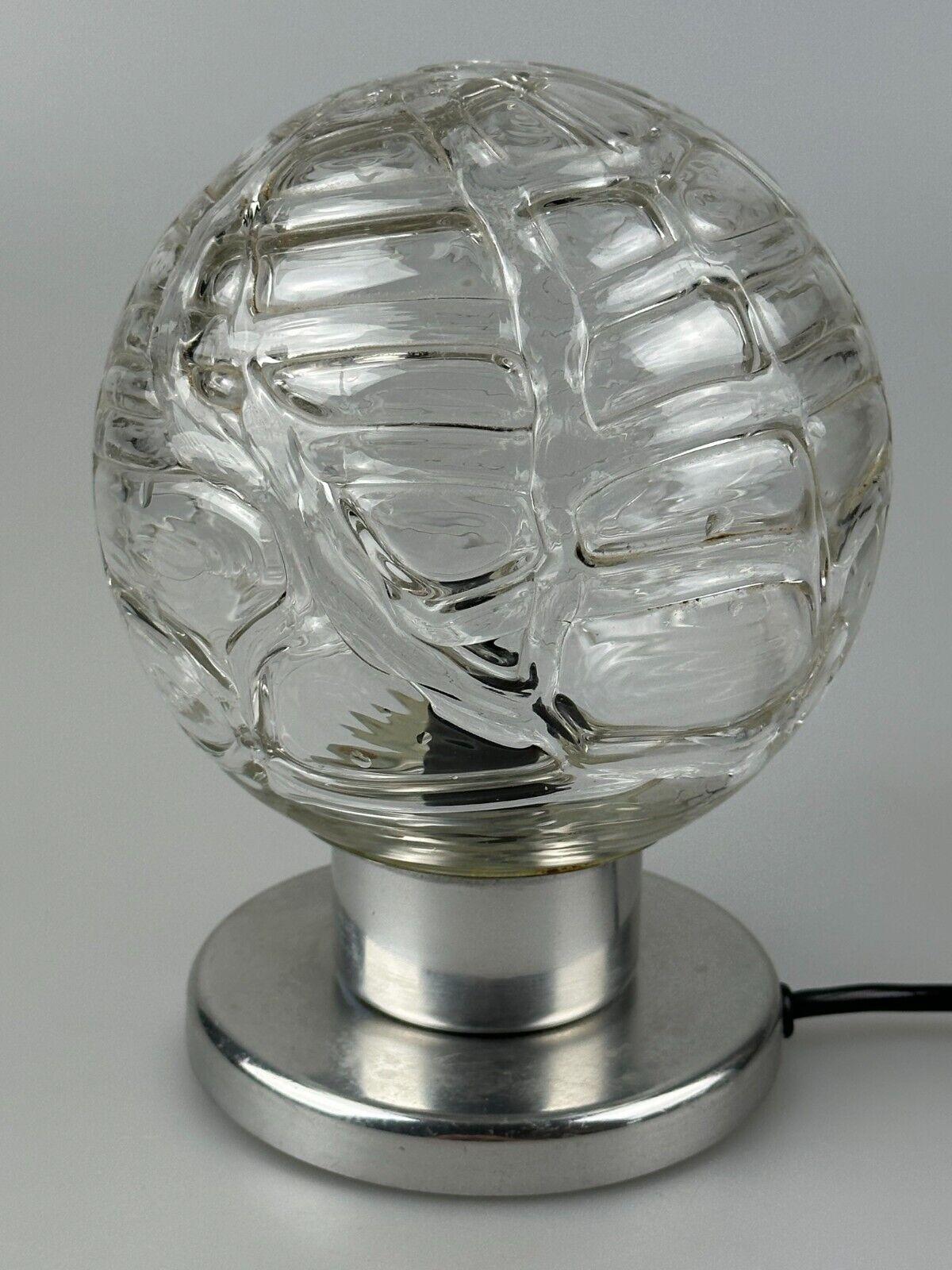 60s 70s lampara de mesa lampara de mesilla cromo Doria cristal space age design en Bueno estado para la venta en Neuenkirchen, NI
