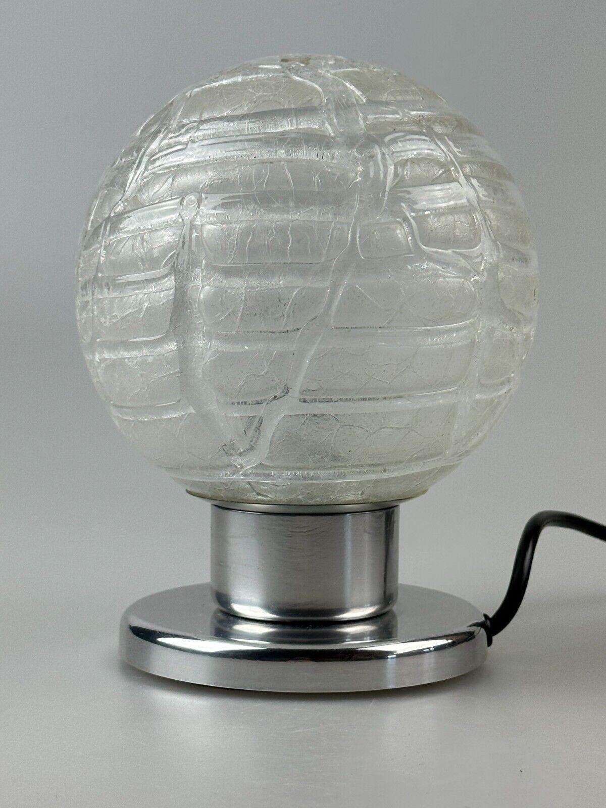 Late 20th Century 60s 70s table lamp bedside lamp chrome Doria glass space age design For Sale