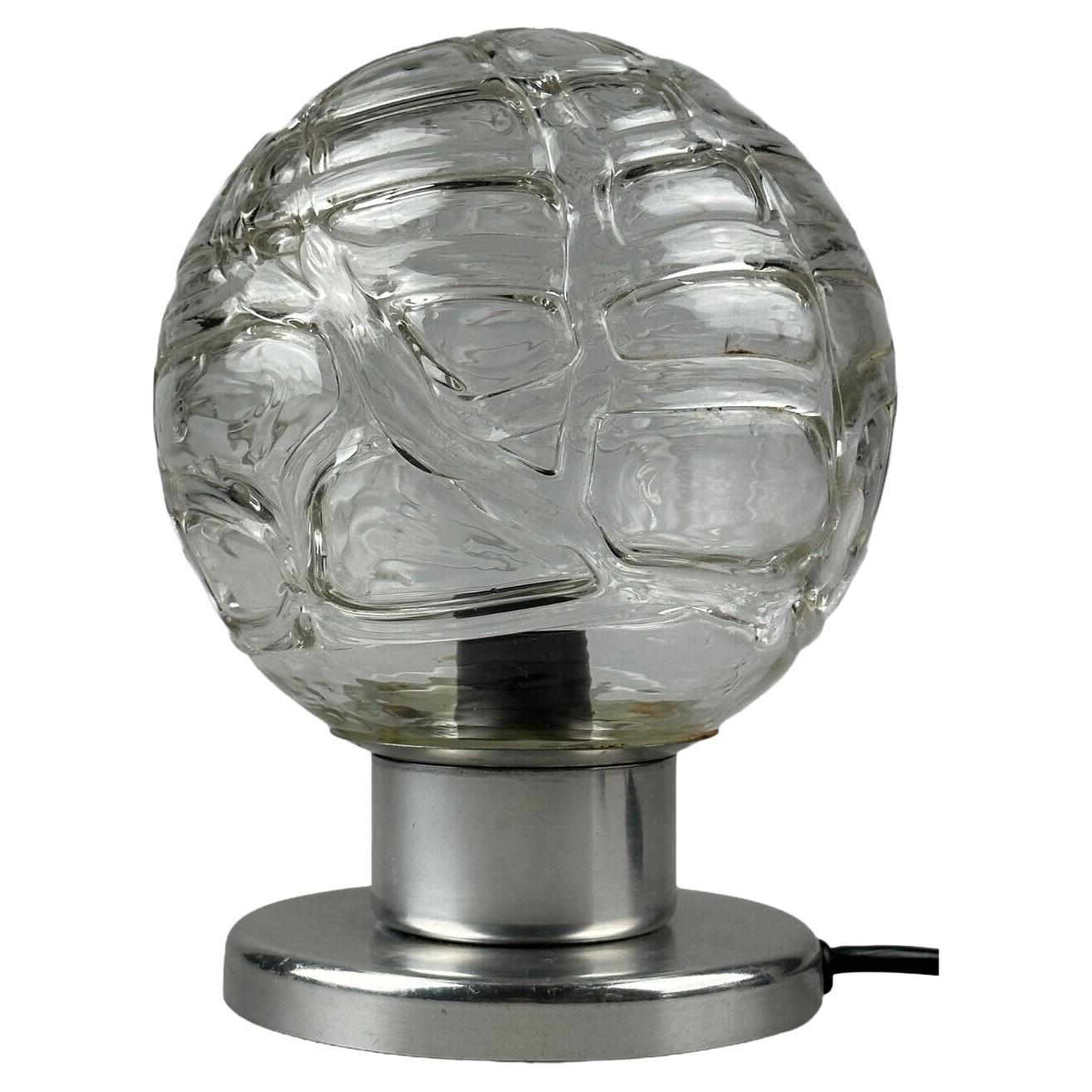 60er 70er Jahre Tischlampe Nachttischlampe Chrom Doria Glas Space Age Design