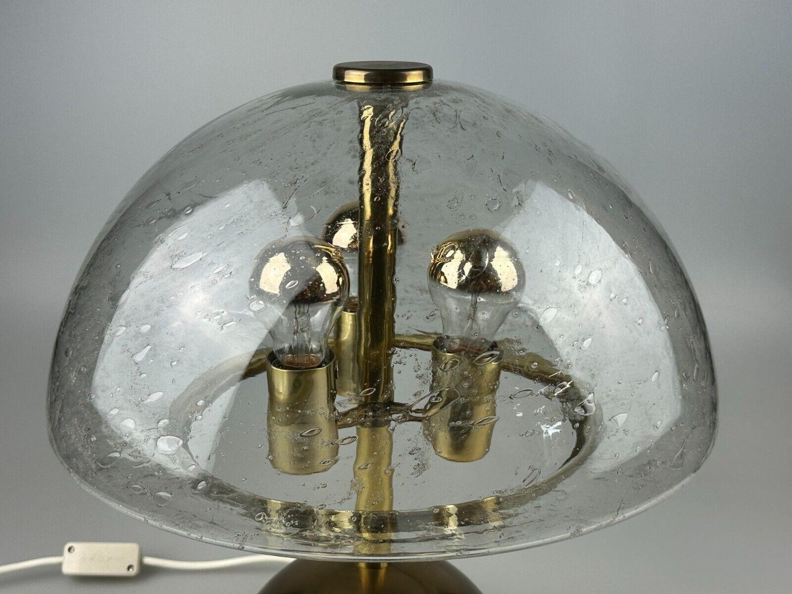 60s 70s table lamp by Doria Leuchten Germany glass brass Space Age For Sale 4