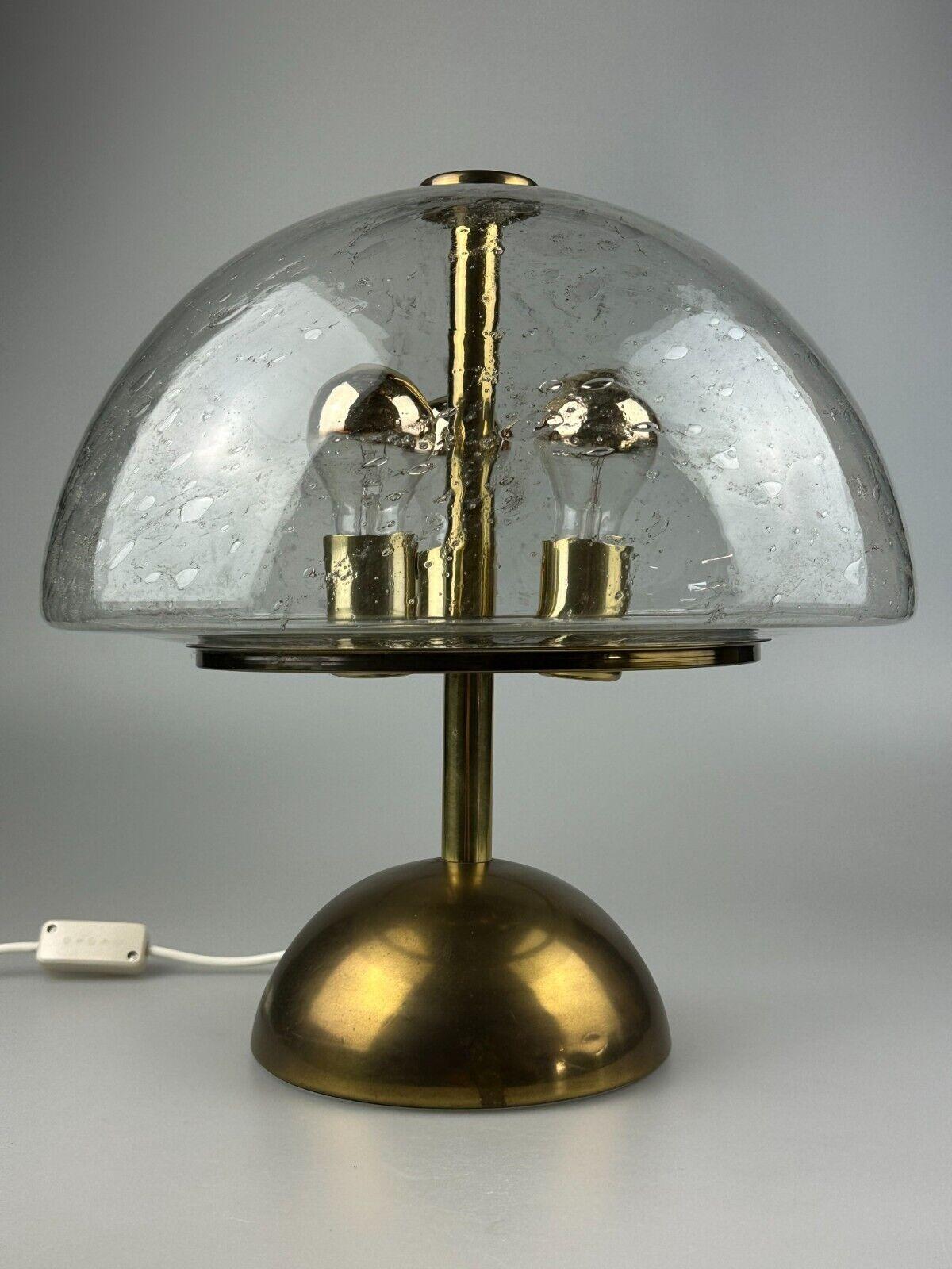 60s 70s table lamp by Doria Leuchten Germany glass brass Space Age For Sale 5
