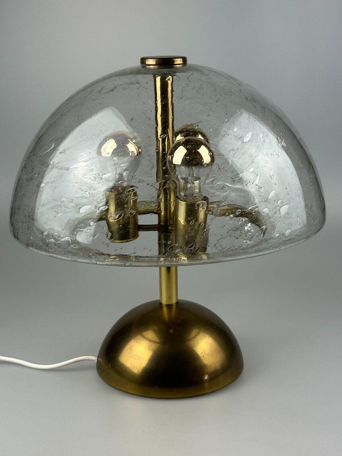 60s 70s table lamp by Doria Leuchten Germany glass brass Space Age For Sale 8