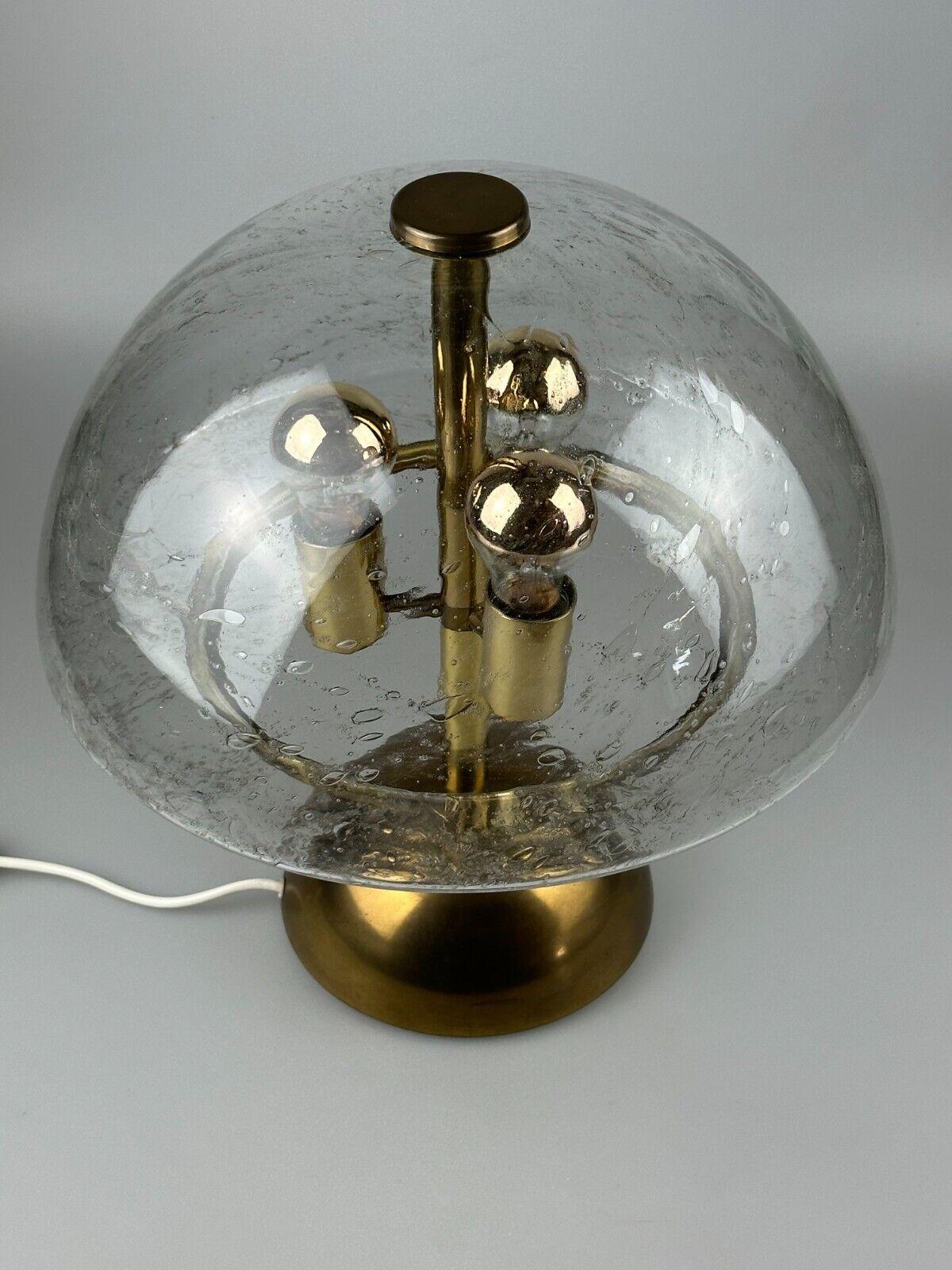 60s 70s table lamp by Doria Leuchten Germany glass brass Space Age For Sale 9