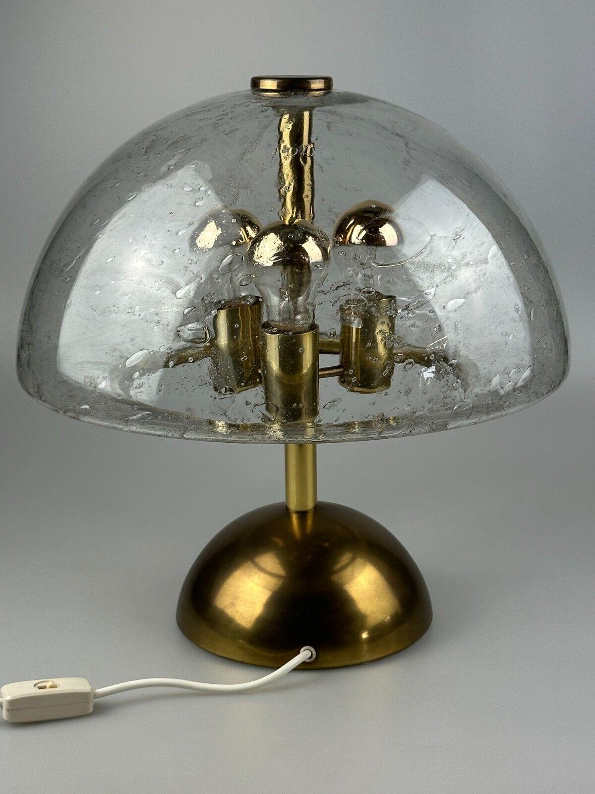 60s 70s table lamp by Doria Leuchten Germany glass brass Space Age For Sale 10
