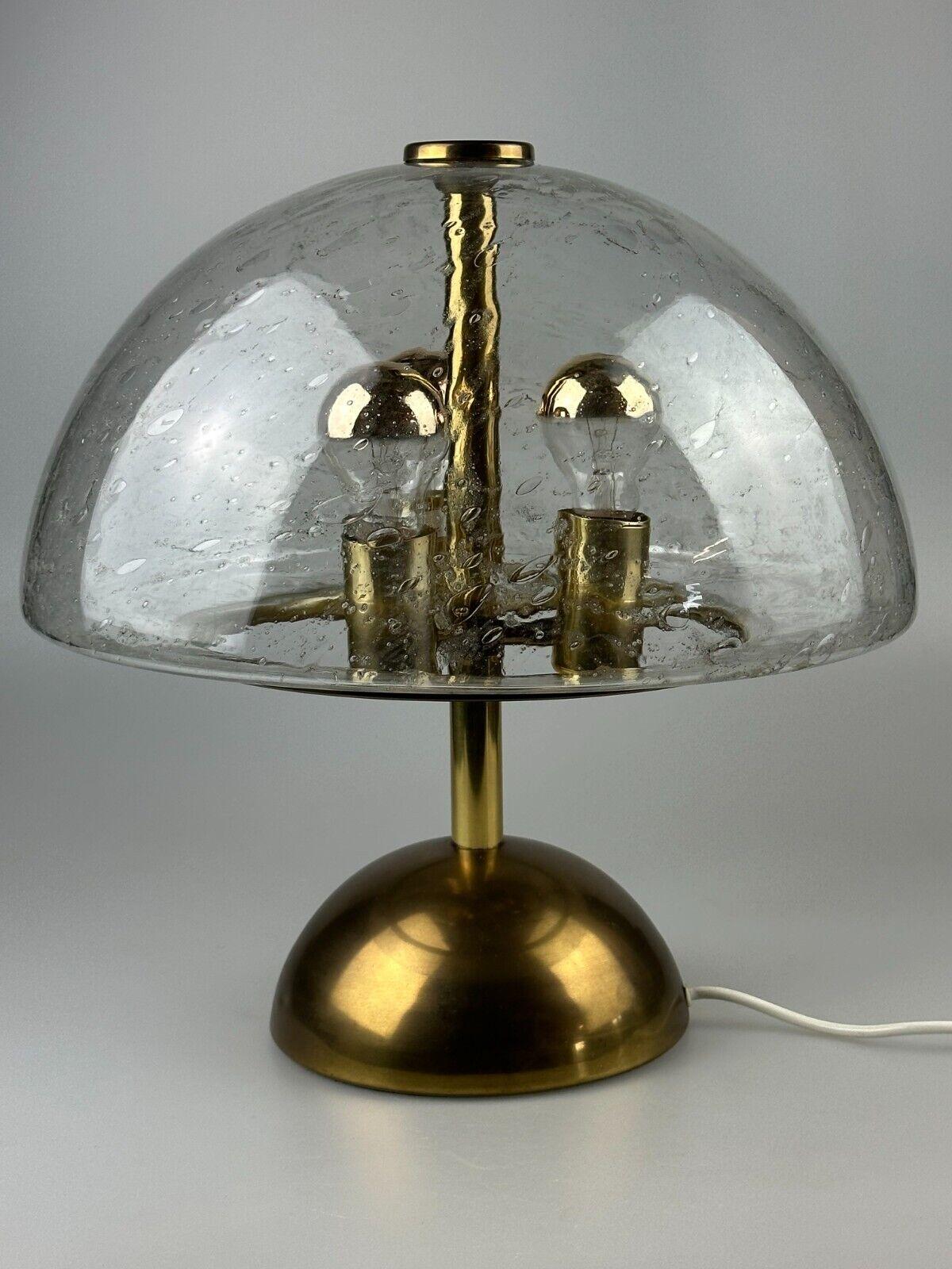 60s 70s table lamp by Doria Leuchten Germany glass brass Space Age For Sale 11