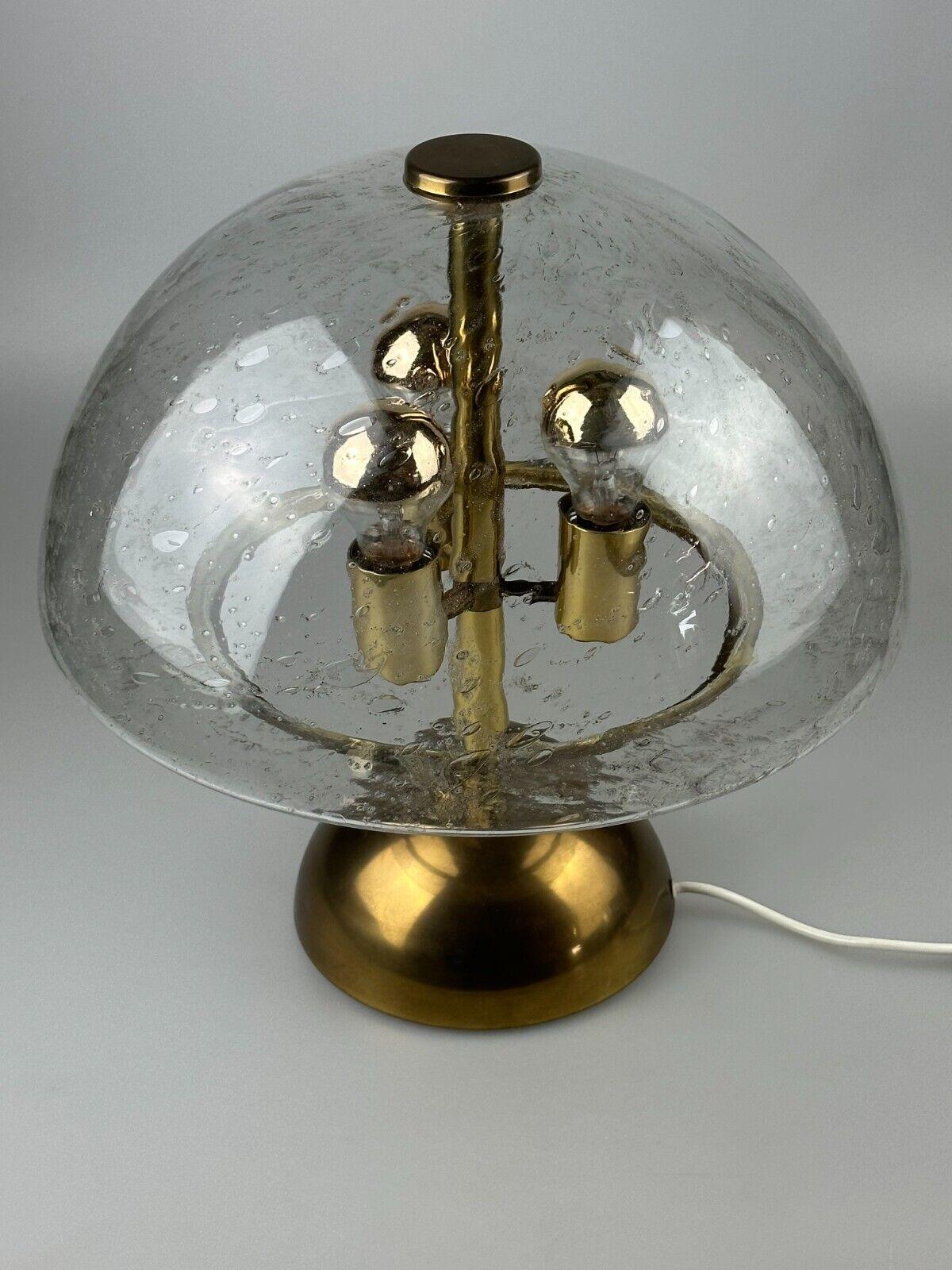 60s 70s table lamp by Doria Leuchten Germany glass brass Space Age For Sale 12