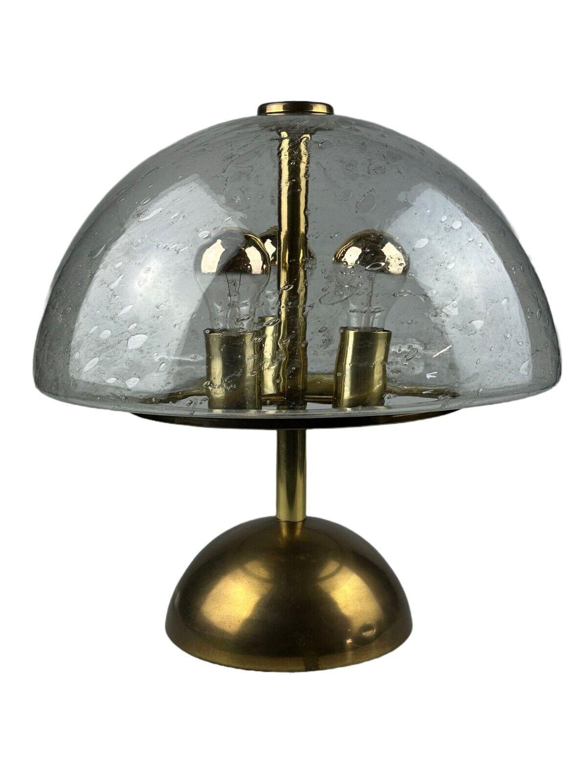 60s 70s table lamp by Doria Leuchten Germany glass brass Space Age

Object: table lamp

Manufacturer: Doria

Condition: good

Age: around 1960-1970

Dimensions:

Diameter = 41.5cm
Height = 42cm

Other notes:

3x E27 socket

The pictures serve as
