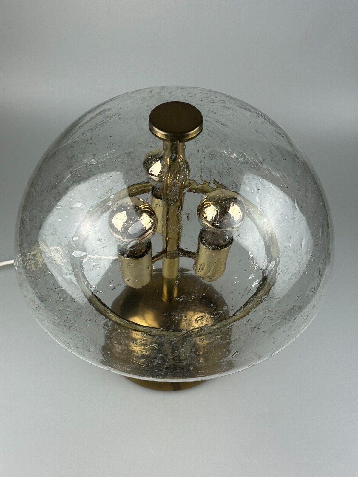 60s 70s table lamp by Doria Leuchten Germany glass brass Space Age In Good Condition For Sale In Neuenkirchen, NI