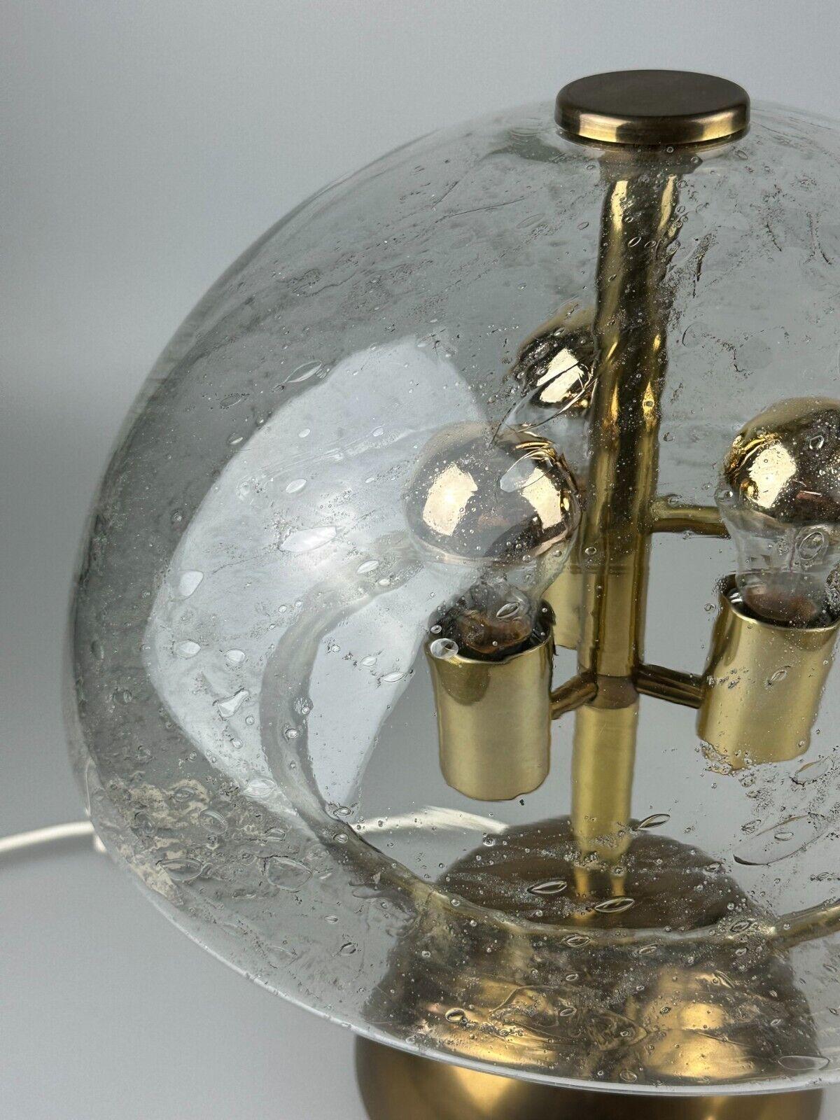 Late 20th Century 60s 70s table lamp by Doria Leuchten Germany glass brass Space Age For Sale