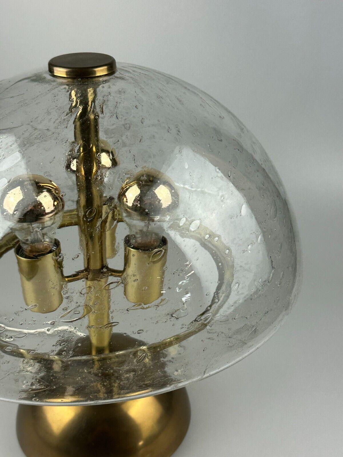 60s 70s table lamp by Doria Leuchten Germany glass brass Space Age For Sale 1
