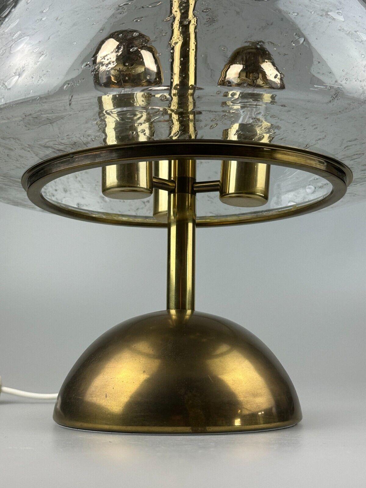 60s 70s table lamp by Doria Leuchten Germany glass brass Space Age For Sale 2