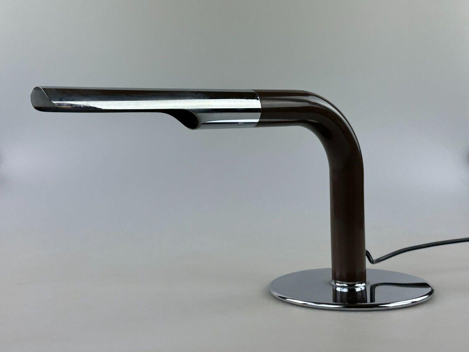 German 60s 70s table lamp Ingo Maurer Gulp tube lamp chrome metal Space Age For Sale