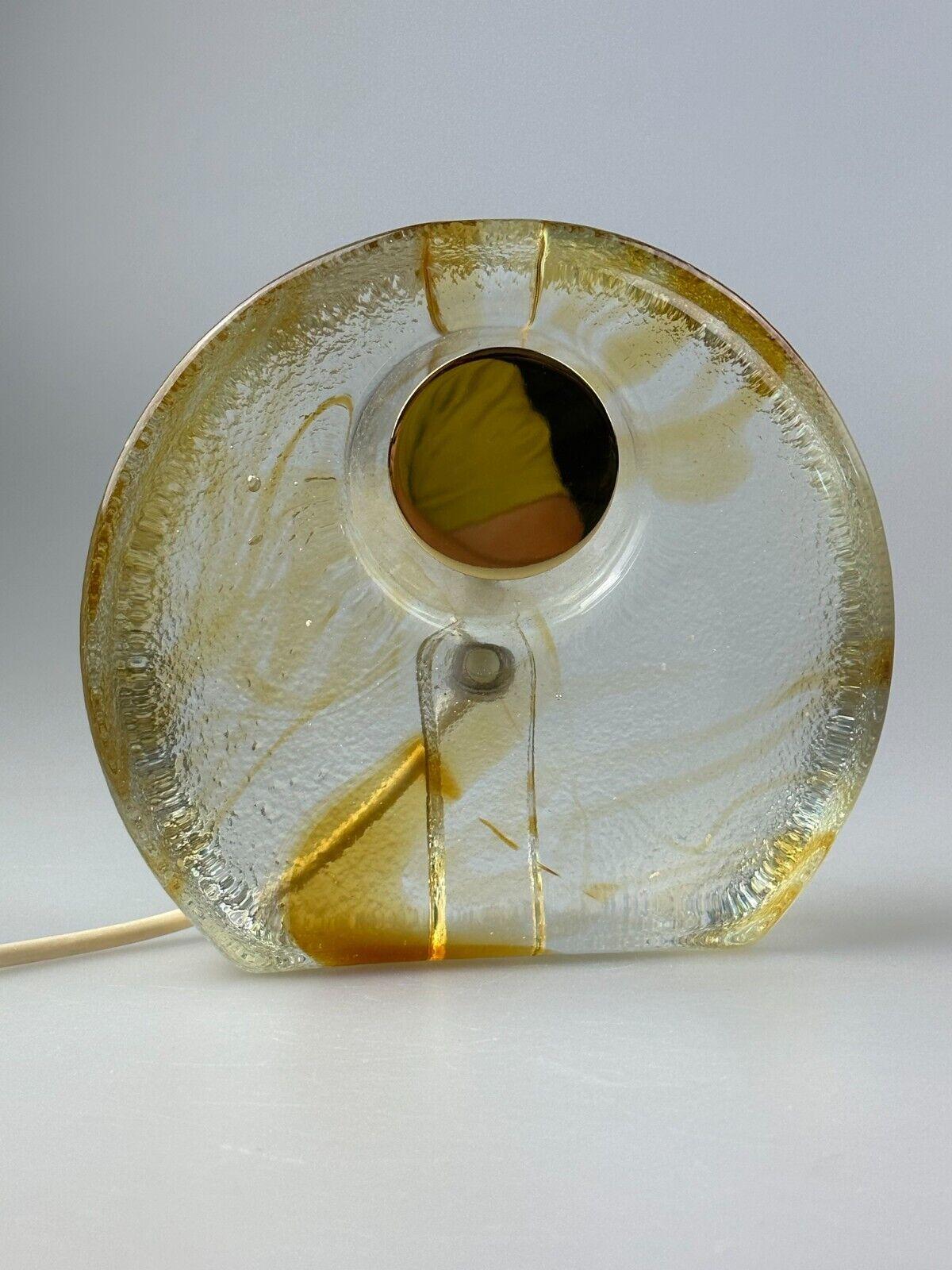 Lampe de table 60s 70s Murano glass brass color inclusions space age design en vente 6