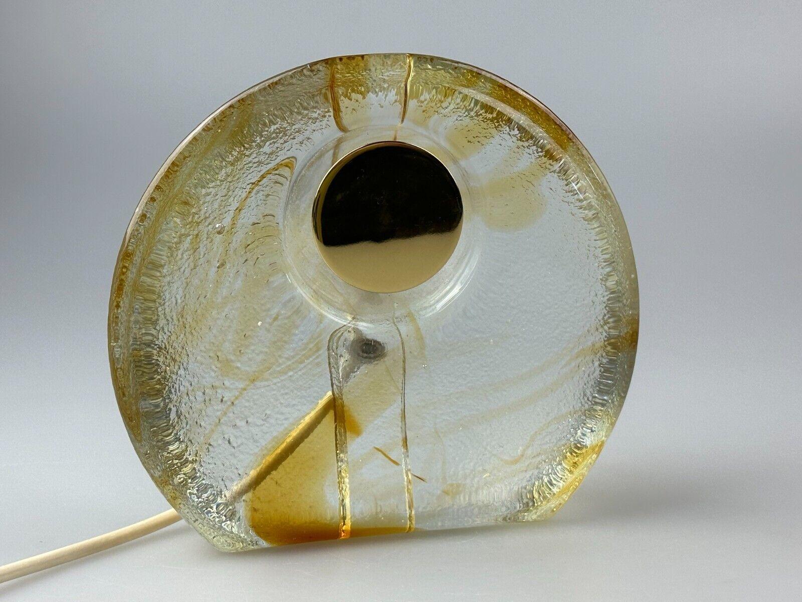 Lampe de table 60s 70s Murano glass brass color inclusions space age design en vente 7