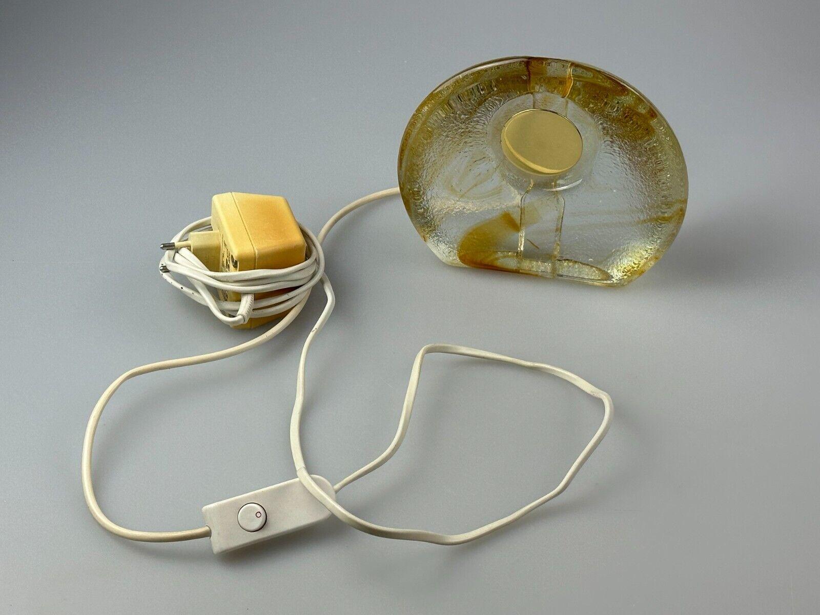 Lampe de table 60s 70s Murano glass brass color inclusions space age design en vente 10
