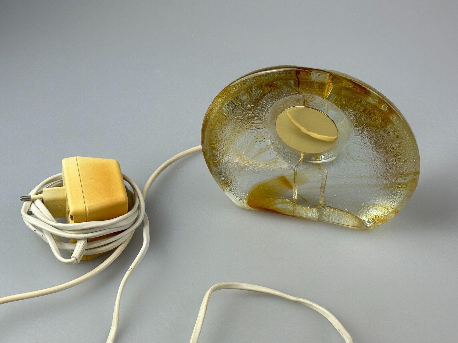 Lampe de table 60s 70s Murano glass brass color inclusions space age design en vente 11
