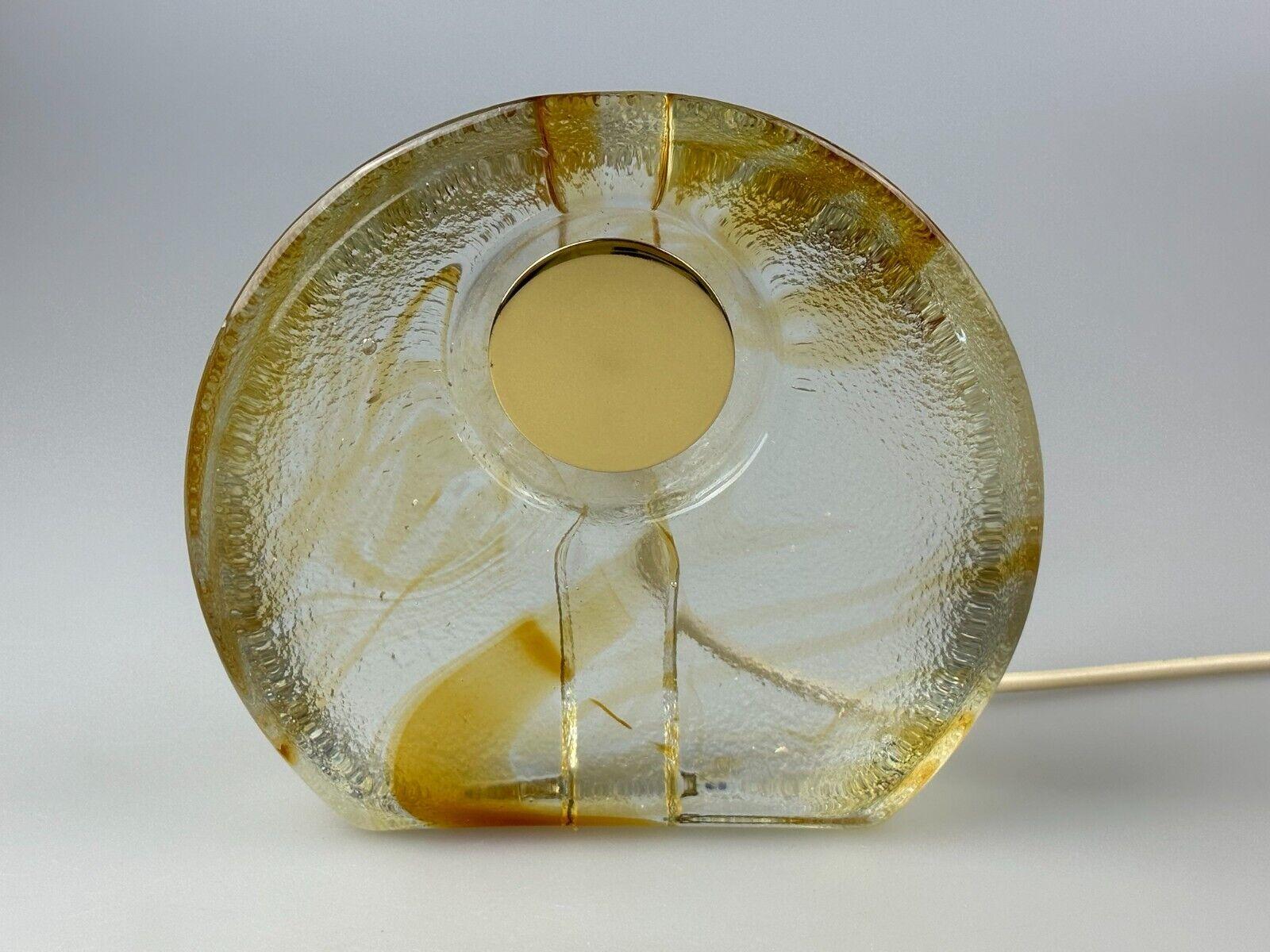 Européen Lampe de table 60s 70s Murano glass brass color inclusions space age design en vente