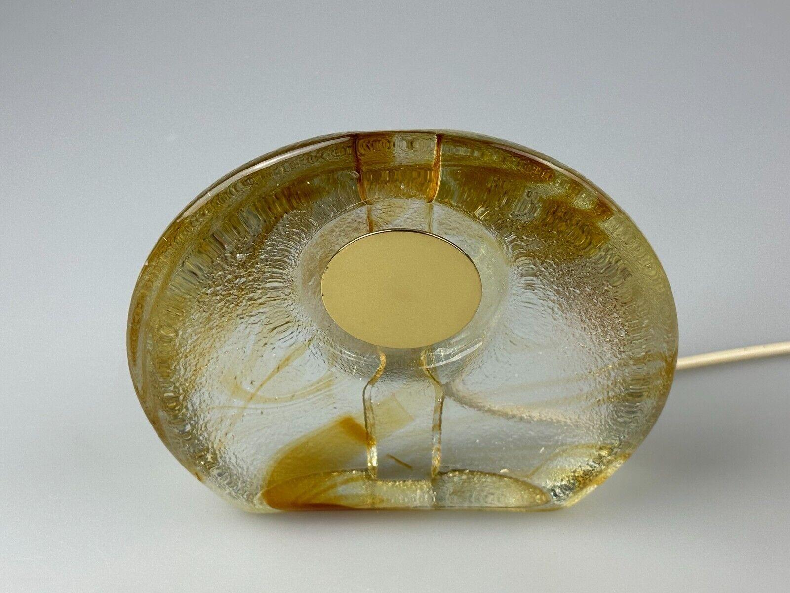 Lampe de table 60s 70s Murano glass brass color inclusions space age design Bon état - En vente à Neuenkirchen, NI