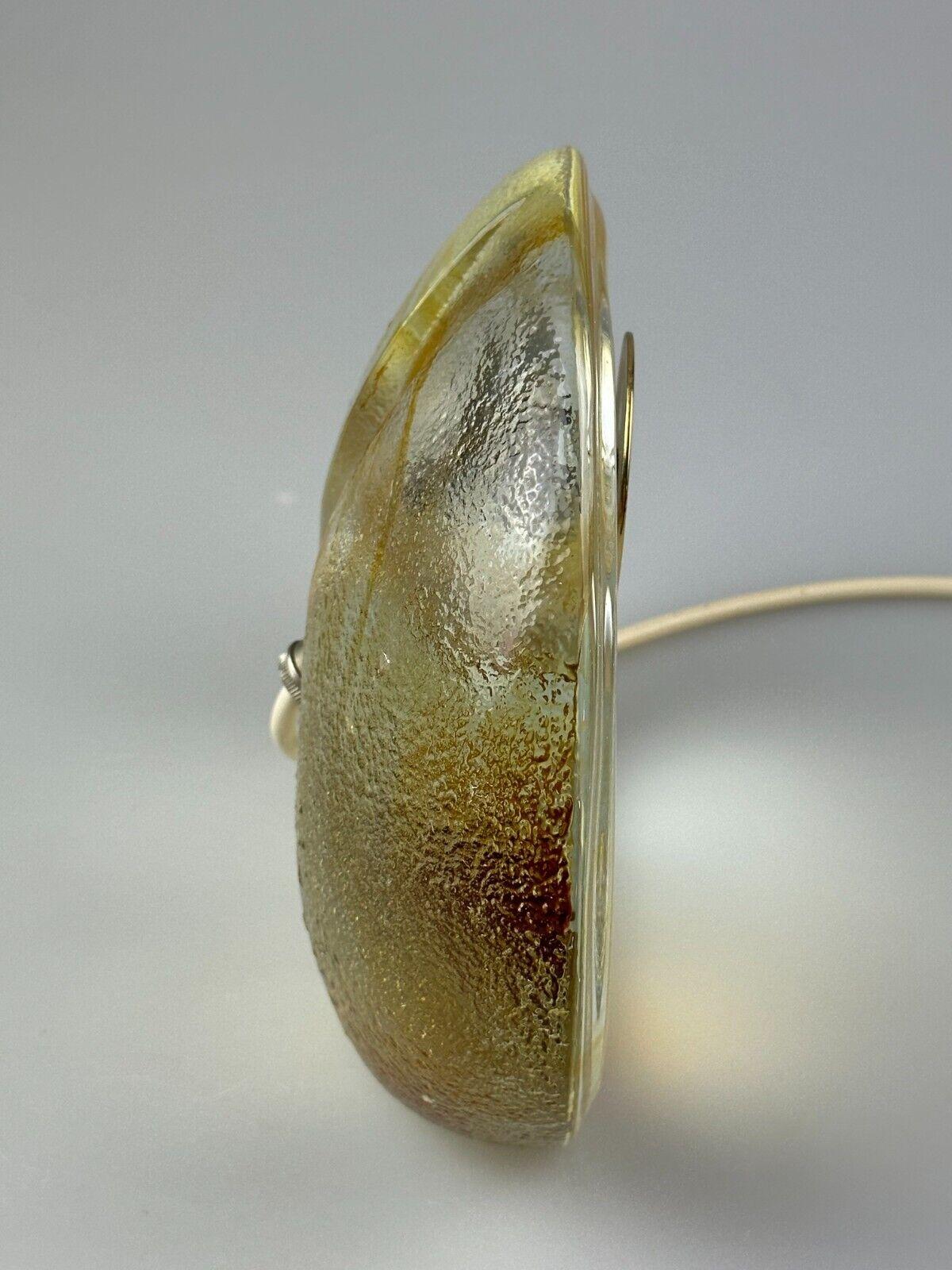 Verre Lampe de table 60s 70s Murano glass brass color inclusions space age design en vente