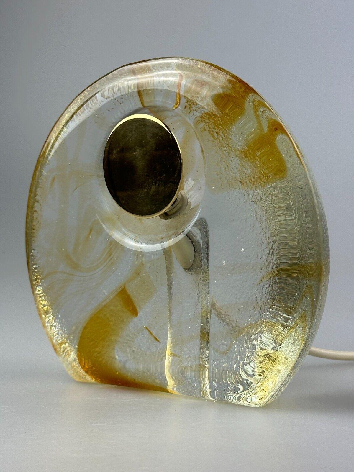 Lampe de table 60s 70s Murano glass brass color inclusions space age design en vente 1