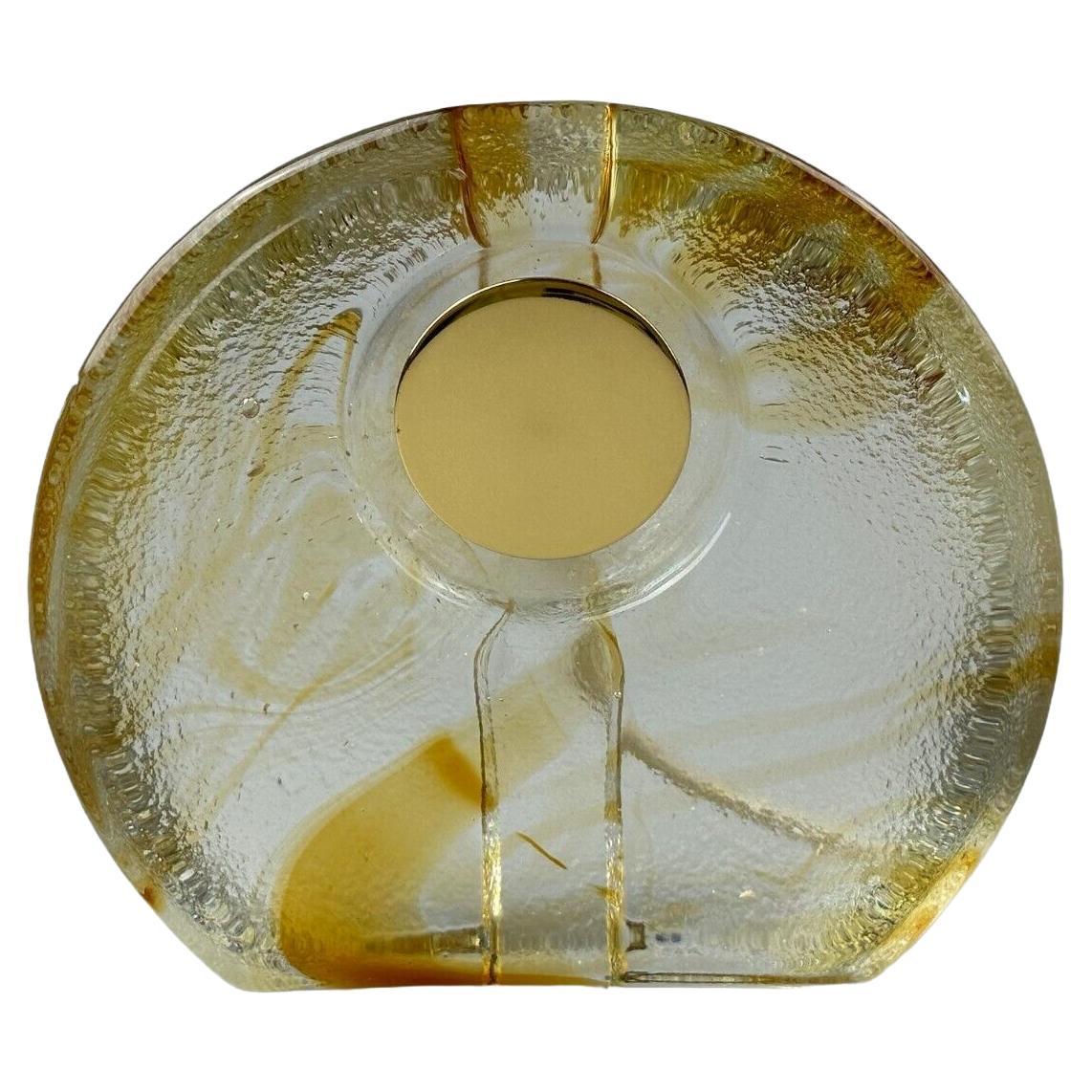 Lampe de table 60s 70s Murano glass brass color inclusions space age design en vente