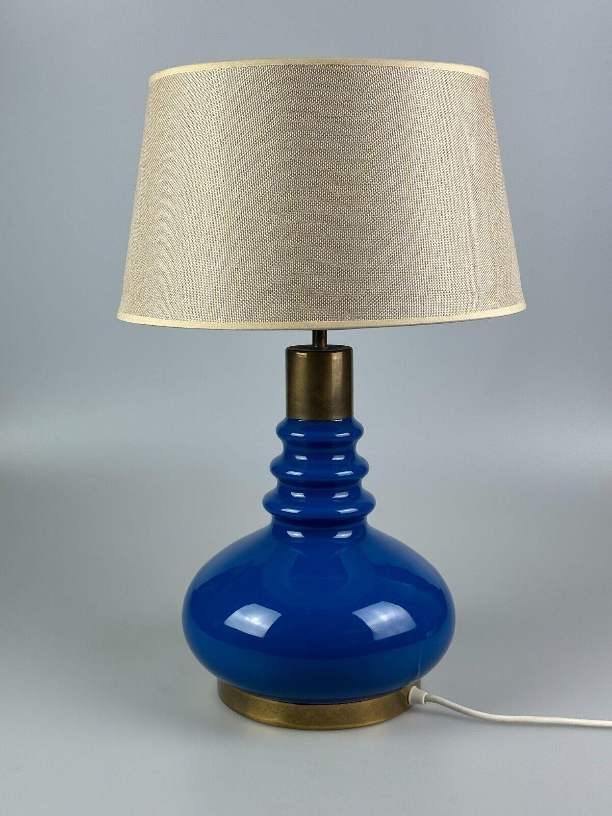 60s 70s table lamp with fabric shade made of glass & brass Germany Space Age For Sale 5