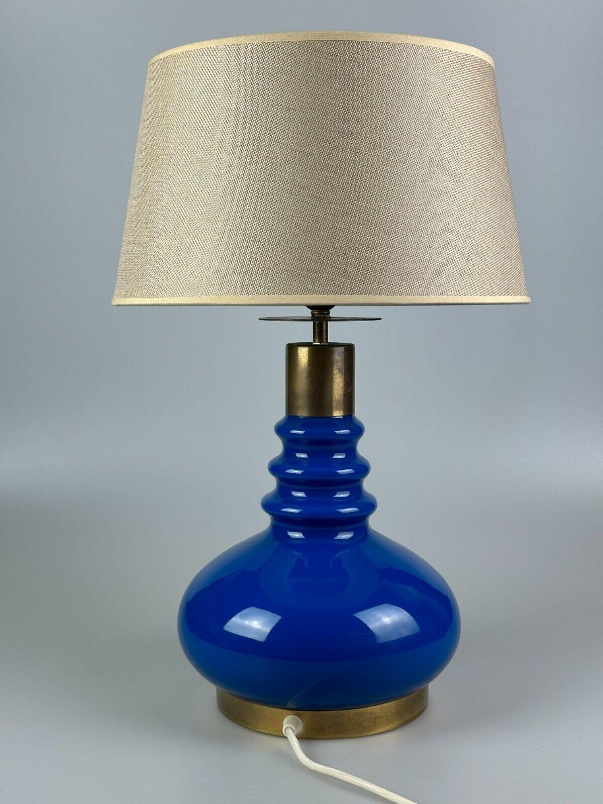 60s 70s table lamp with fabric shade made of glass & brass Germany Space Age For Sale 9