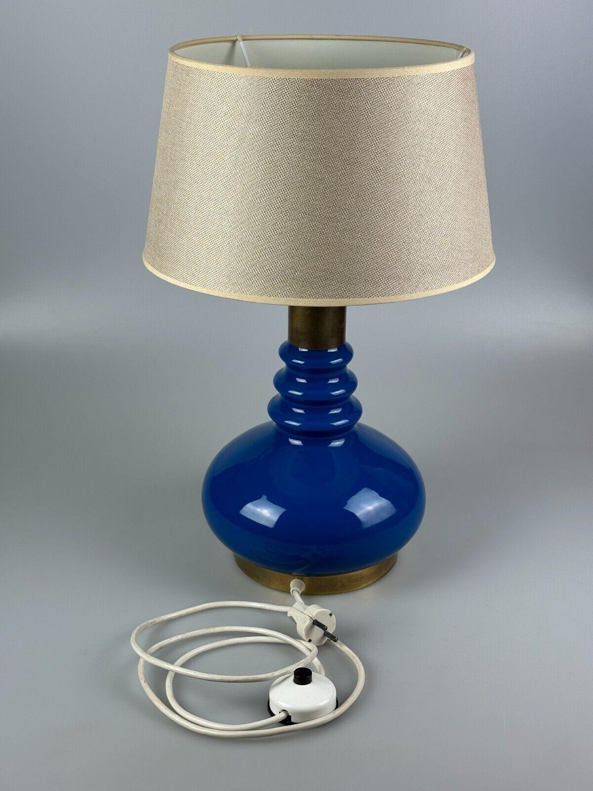 60s 70s table lamp with fabric shade made of glass & brass Germany Space Age For Sale 11