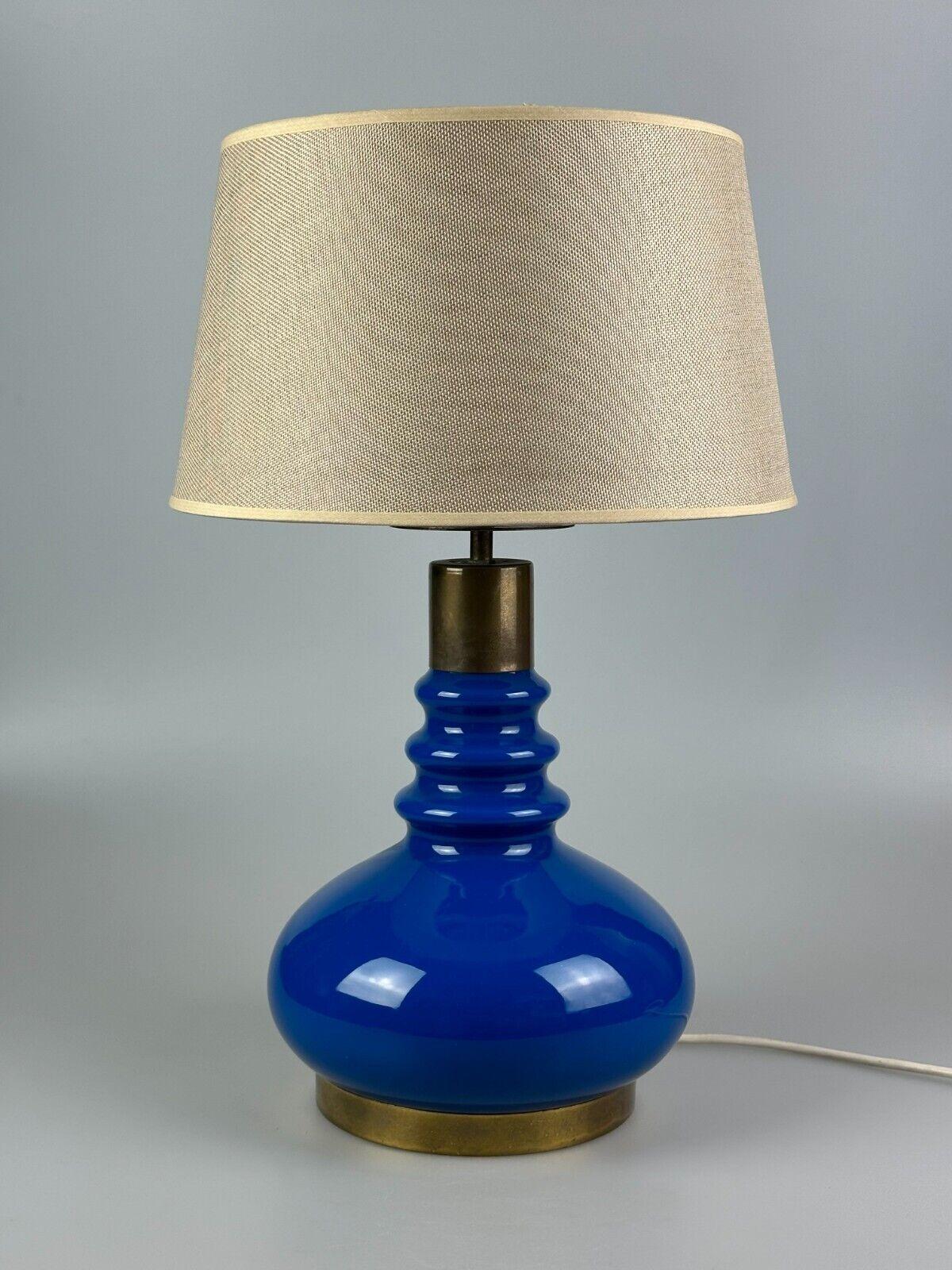 60s 70s table lamp with fabric shade made of glass & brass Germany Space Age In Good Condition For Sale In Neuenkirchen, NI