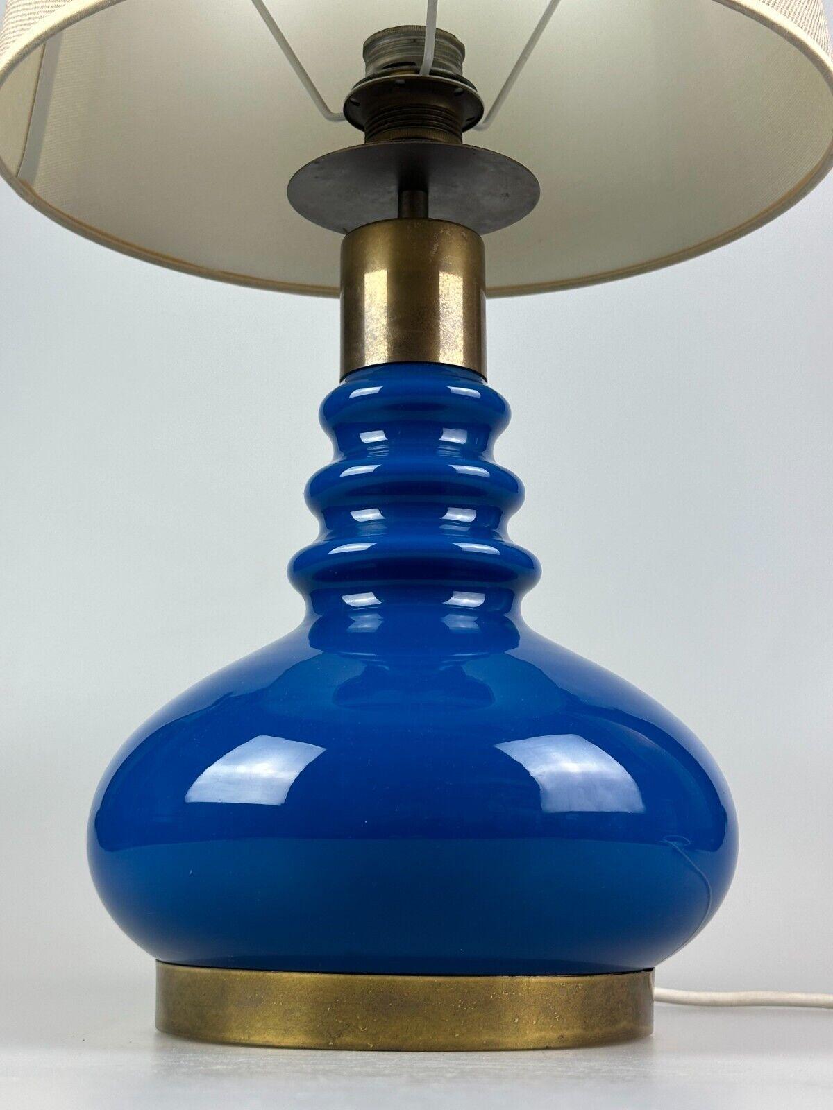 60s 70s table lamp with fabric shade made of glass & brass Germany Space Age For Sale 1