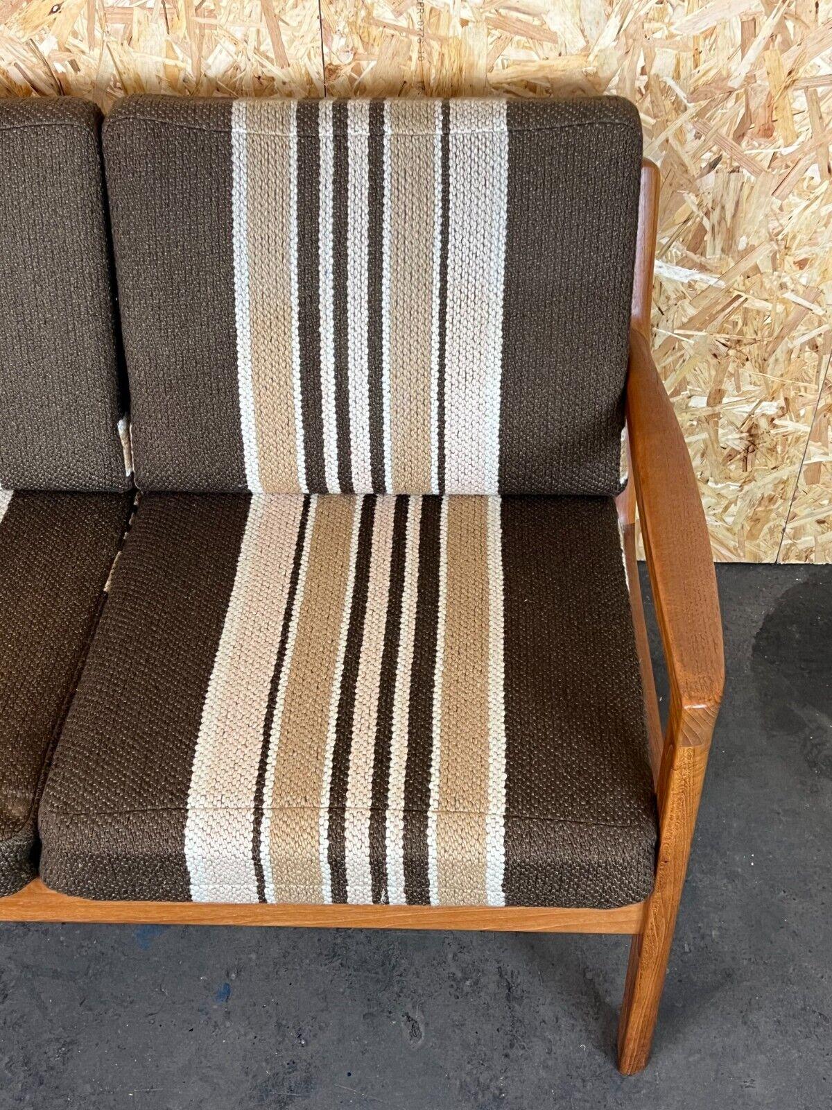 60er 70er Jahre Teakholz-Sofa mit 2 Sitzen Ole Wanscher Cado France & Son Dänisches Design (Stoff) im Angebot