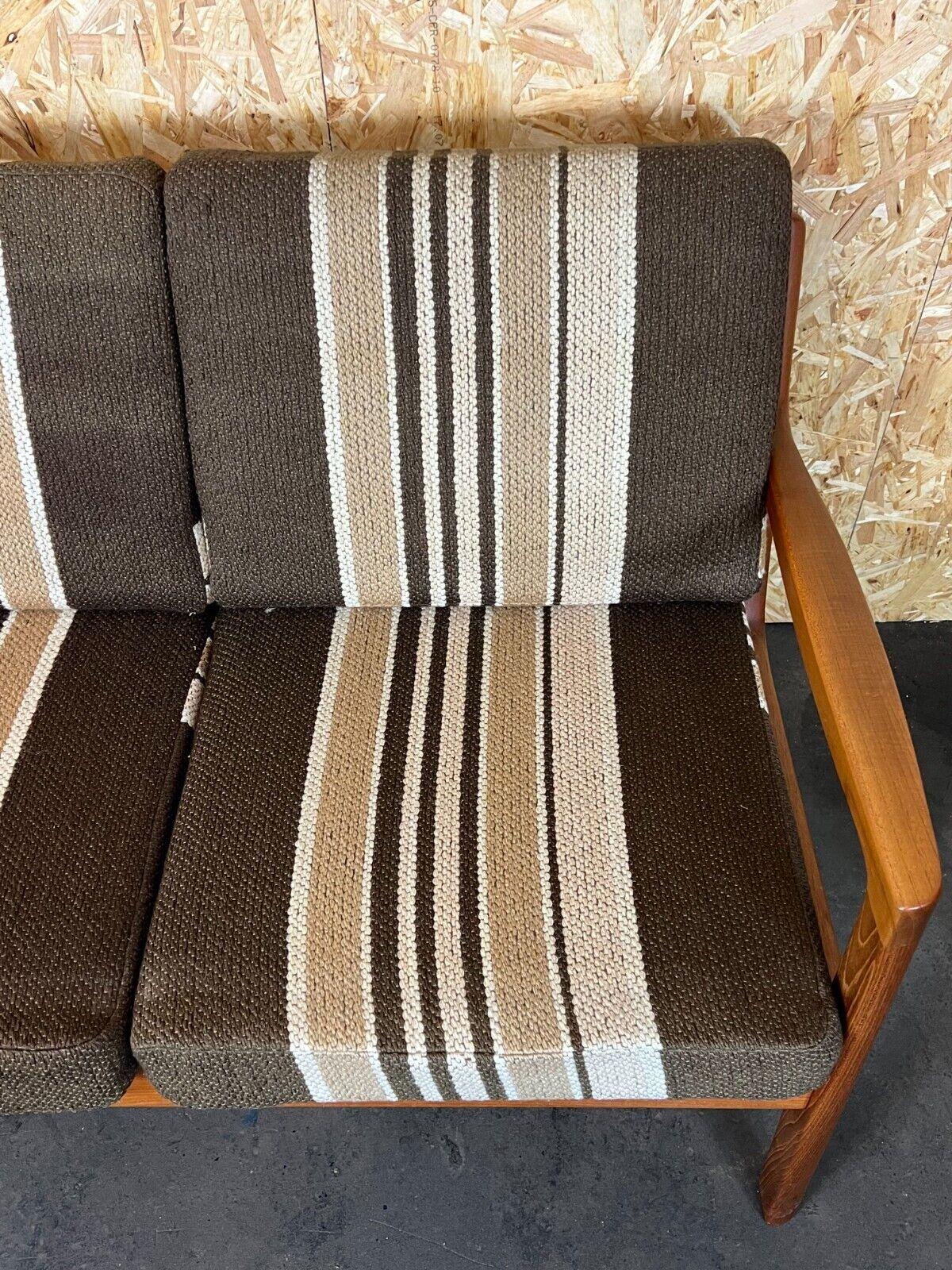 Fabric 60s 70s Teak 3 Seater Sofa Couch Ole Wanscher Cado France & Son Danish Design For Sale
