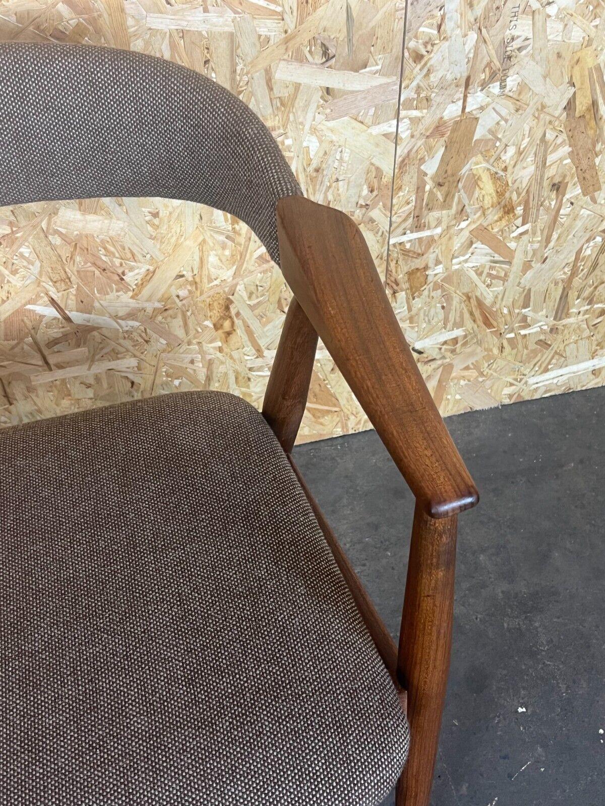 Tissu 60s 70s Teck Armchair Desk Chair Th. Harlev pour Farstrup en vente