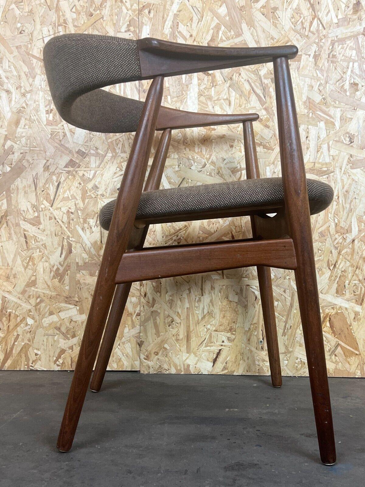 Fabric 60s 70s Teak Armchair Desk Chair Th. Harlev for Farstrup For Sale