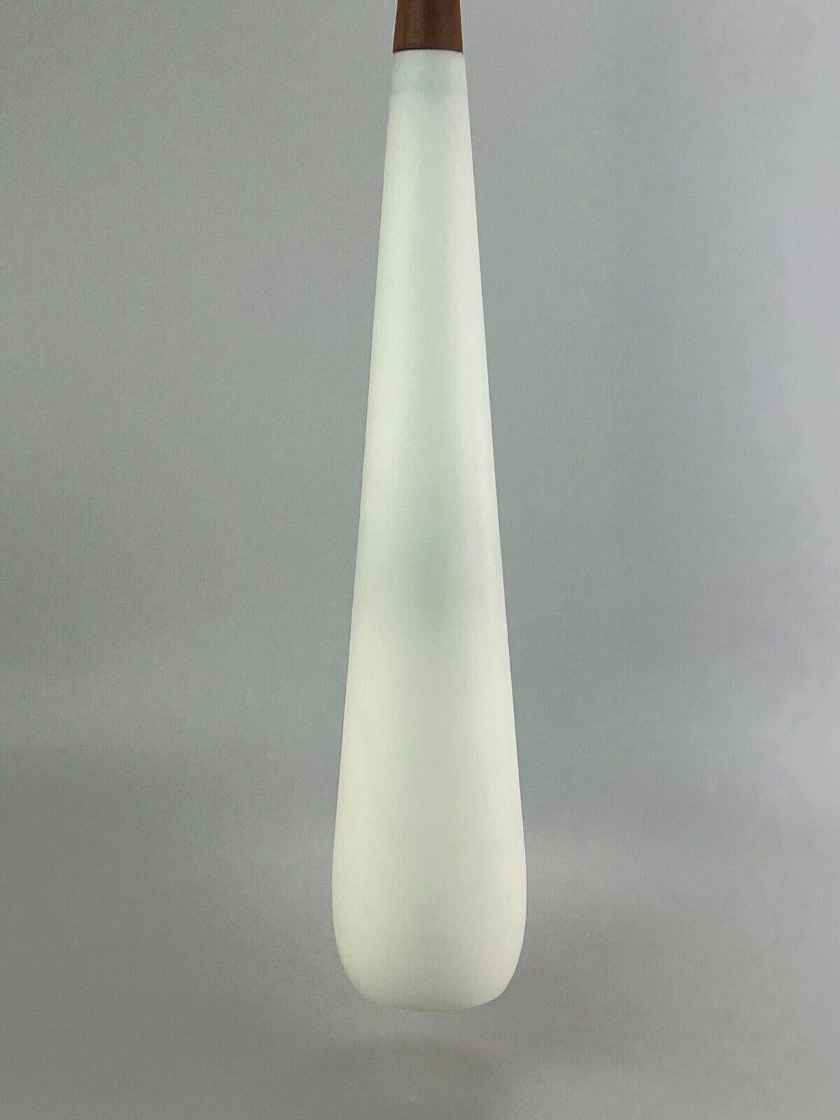 Glass 60s 70s Teak Ceiling Lamp Pendant Light Uno & Östen Kristiansson Luxus For Sale