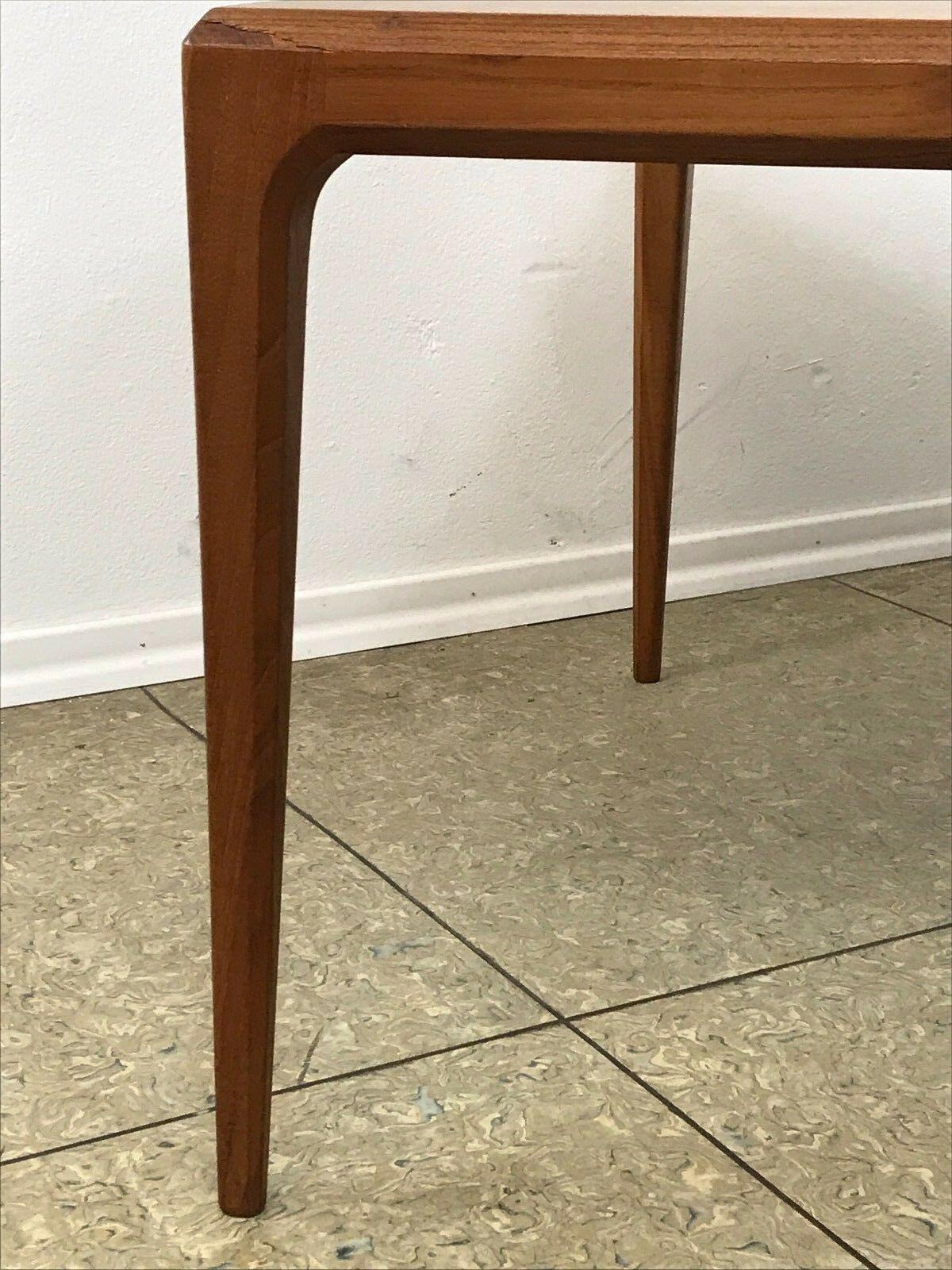 60s 70s Teak Coffee Table Side Table by Johannes for Silkeborg Danish In Fair Condition For Sale In Neuenkirchen, NI