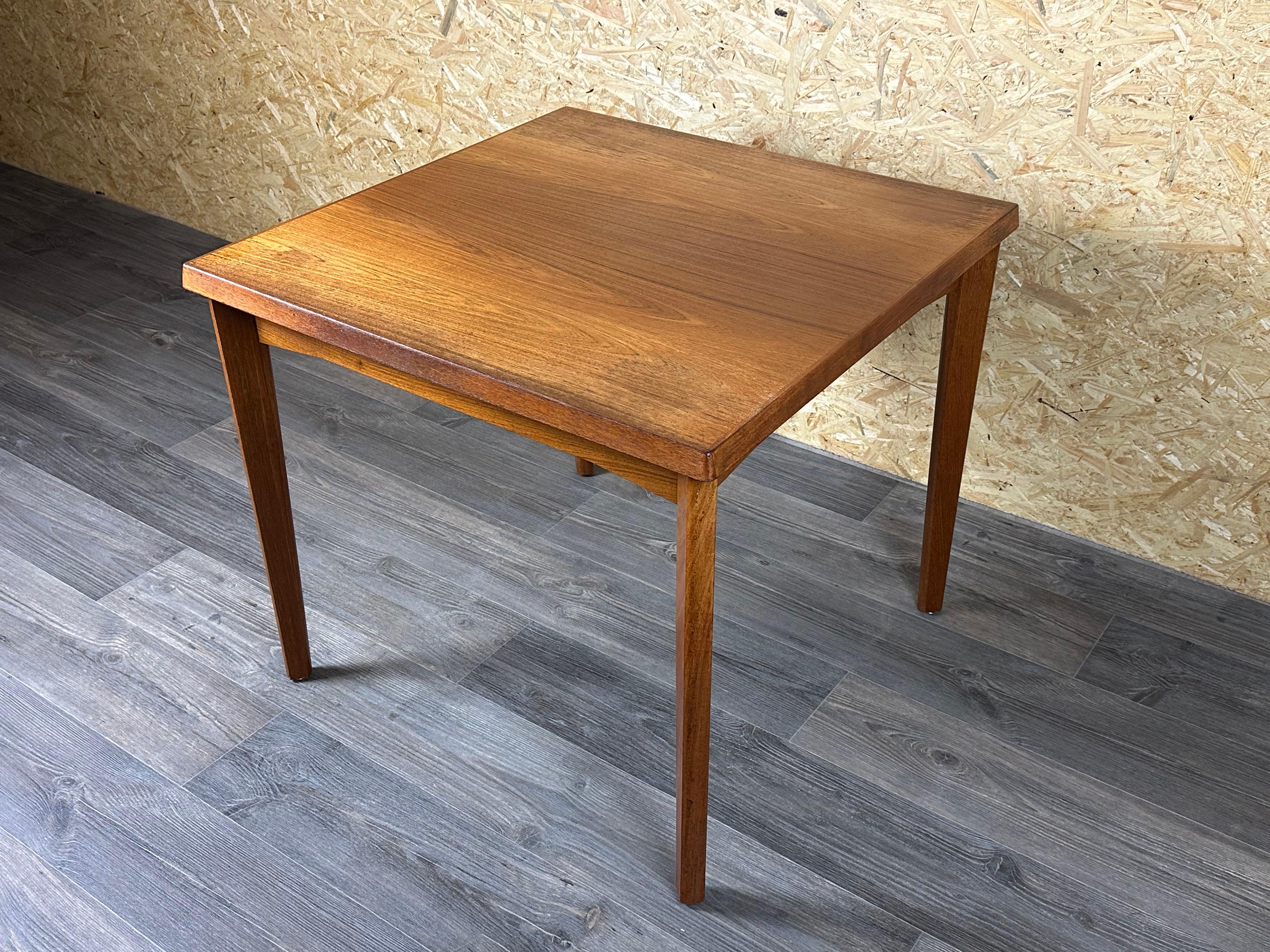 60s 70s teak dining table by Burchardt-Nielsen Made in Denmark In Fair Condition For Sale In Neuenkirchen, NI