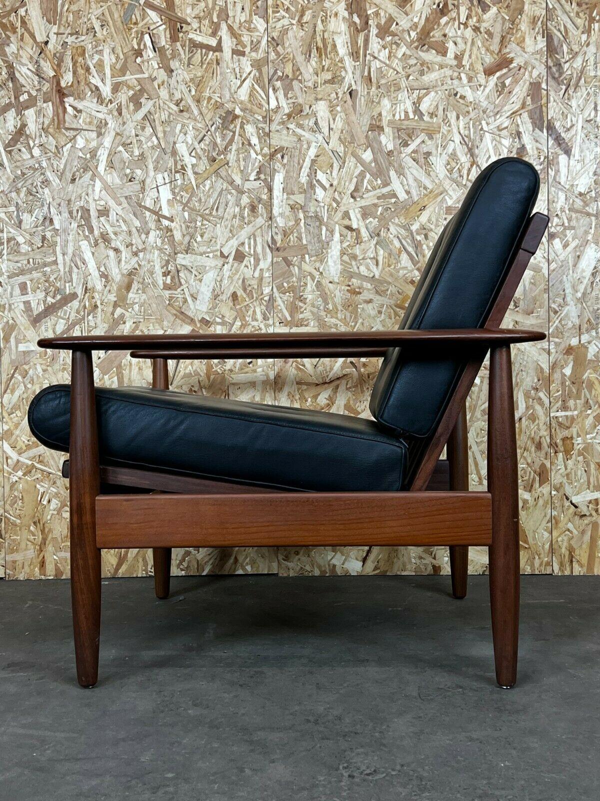 60s 70s Teak Easy Chair Lounge Chair Leather Danish Design 6